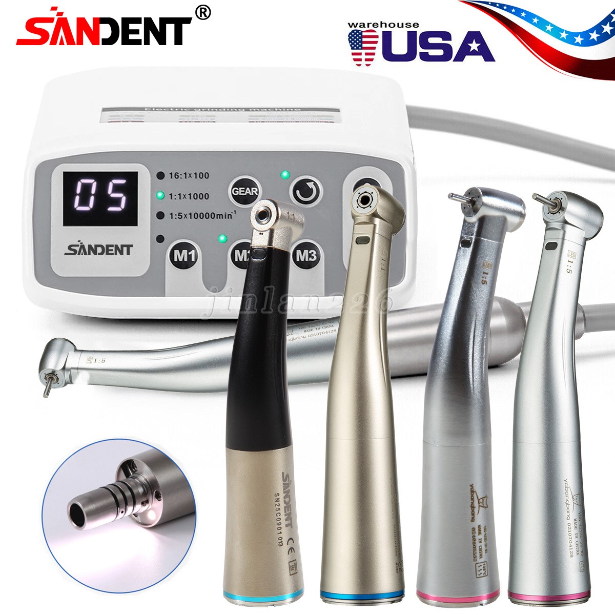 Electric Motor Handpiece LED 1:5 1:1 Contra Angle Fit NSK X95L