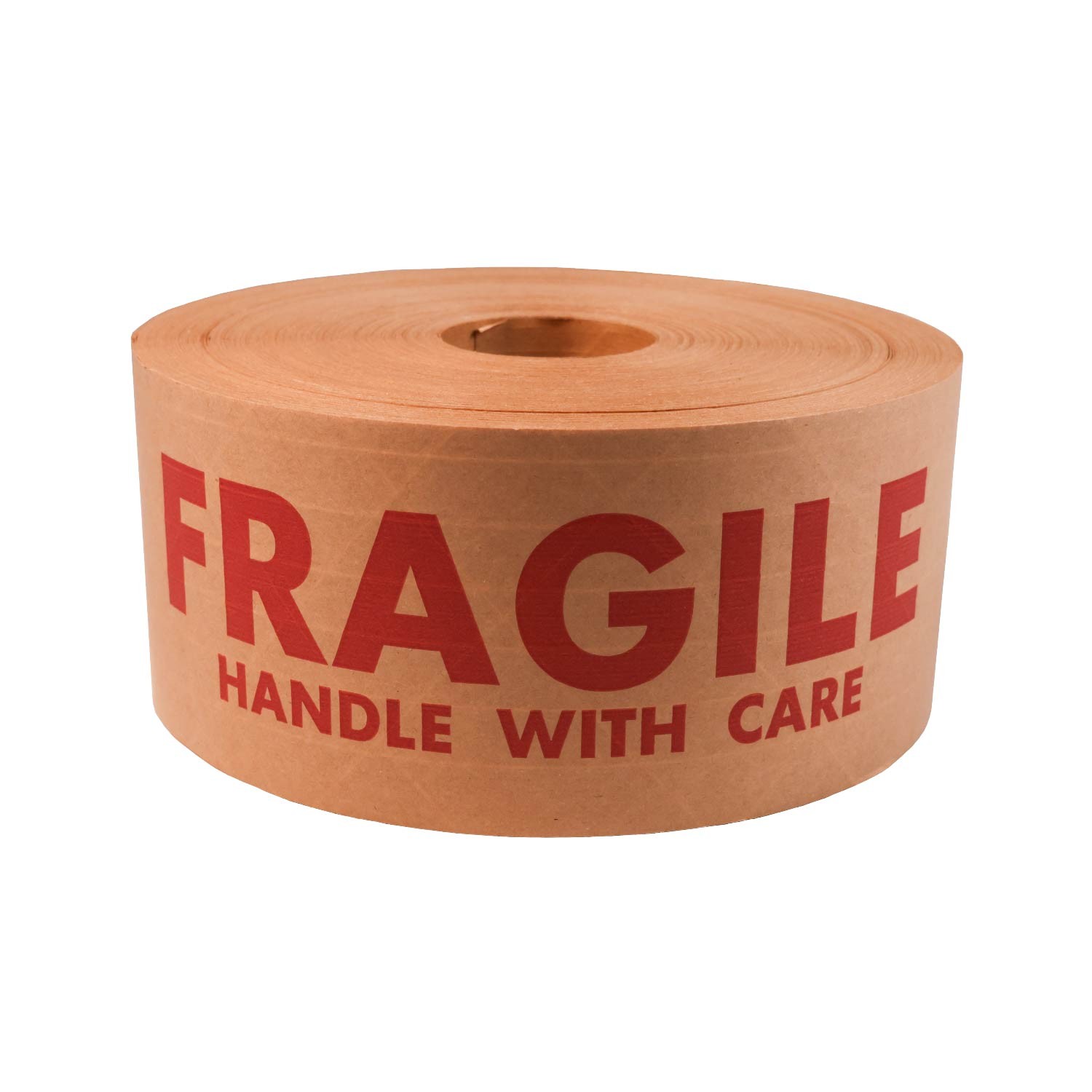 10 Rolls, Wolverine Fragile Printed Kraft Gummed Tape, 2.75″ x 450′, 5.5 Mil
