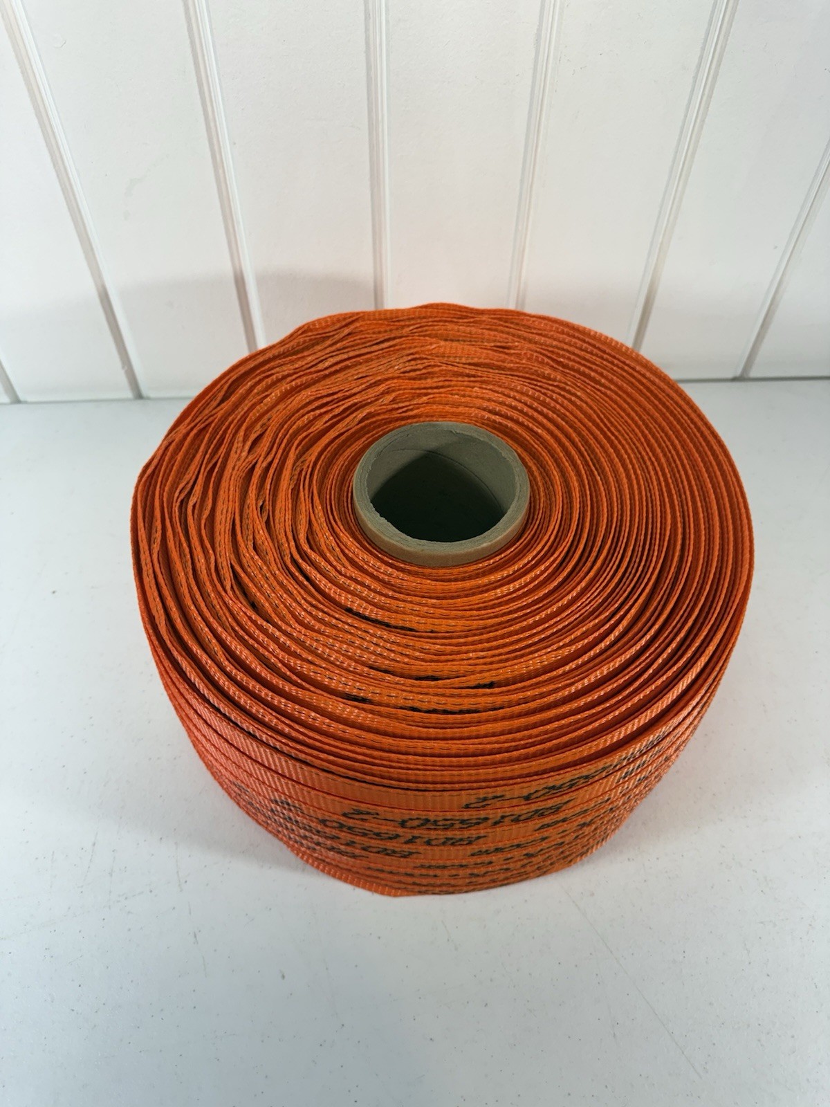 Heavy Duty 3/4 in x 1650 ft Bulk Roll Woven Poly Cord Strapping Orange Polywoven