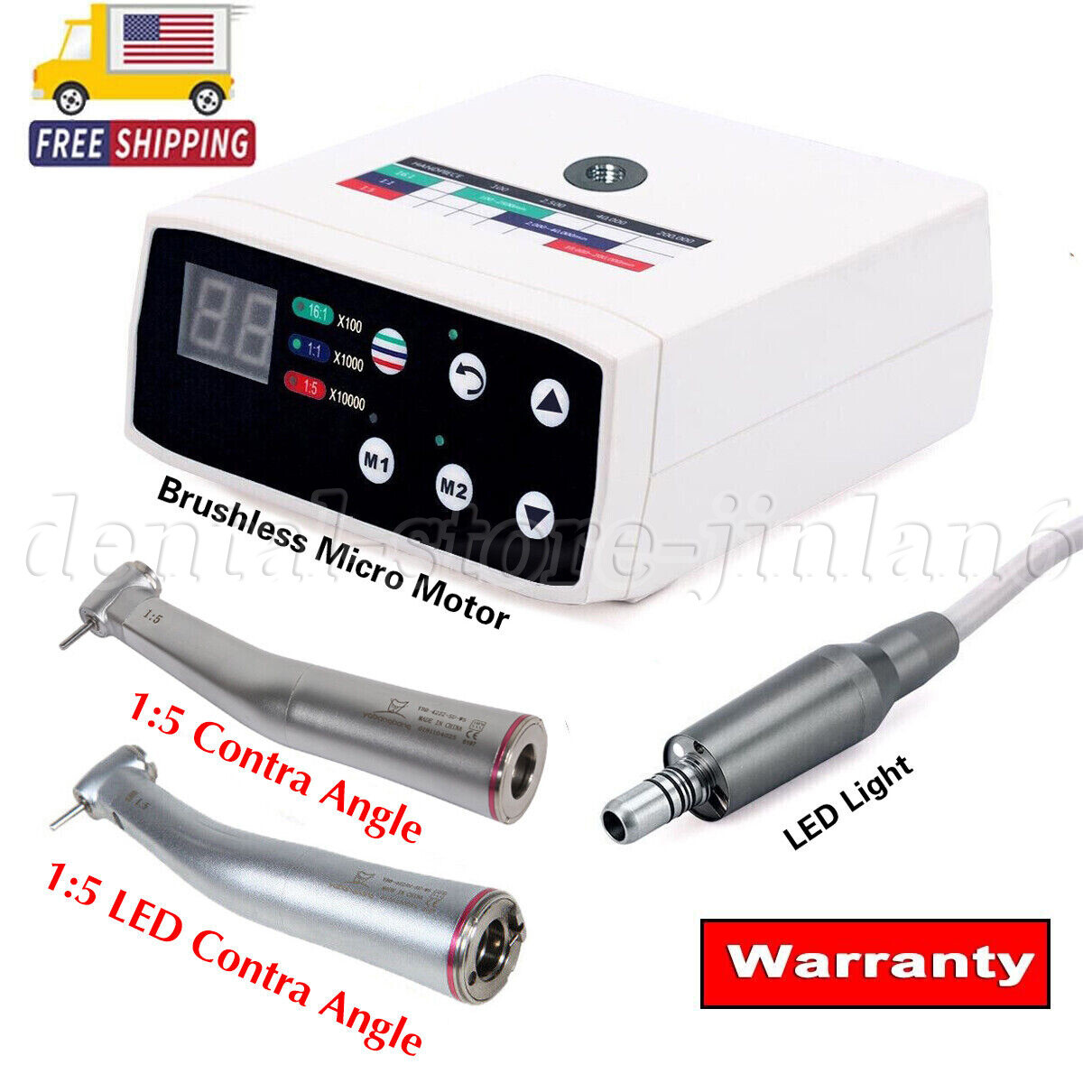 Dental Brushless LED Electric Micro Motor/1:5/1:1 Increasing Handpiece