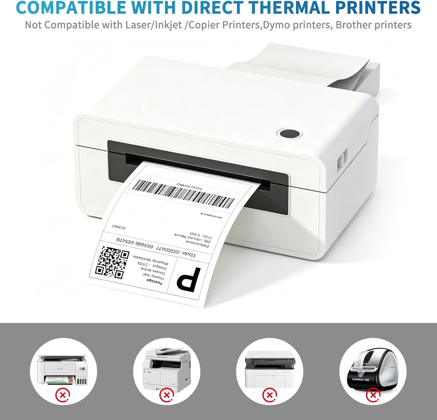 Fanfold 4 X 6 Direct Thermal Labels White Perforated Shipping Labels, 1000 Label