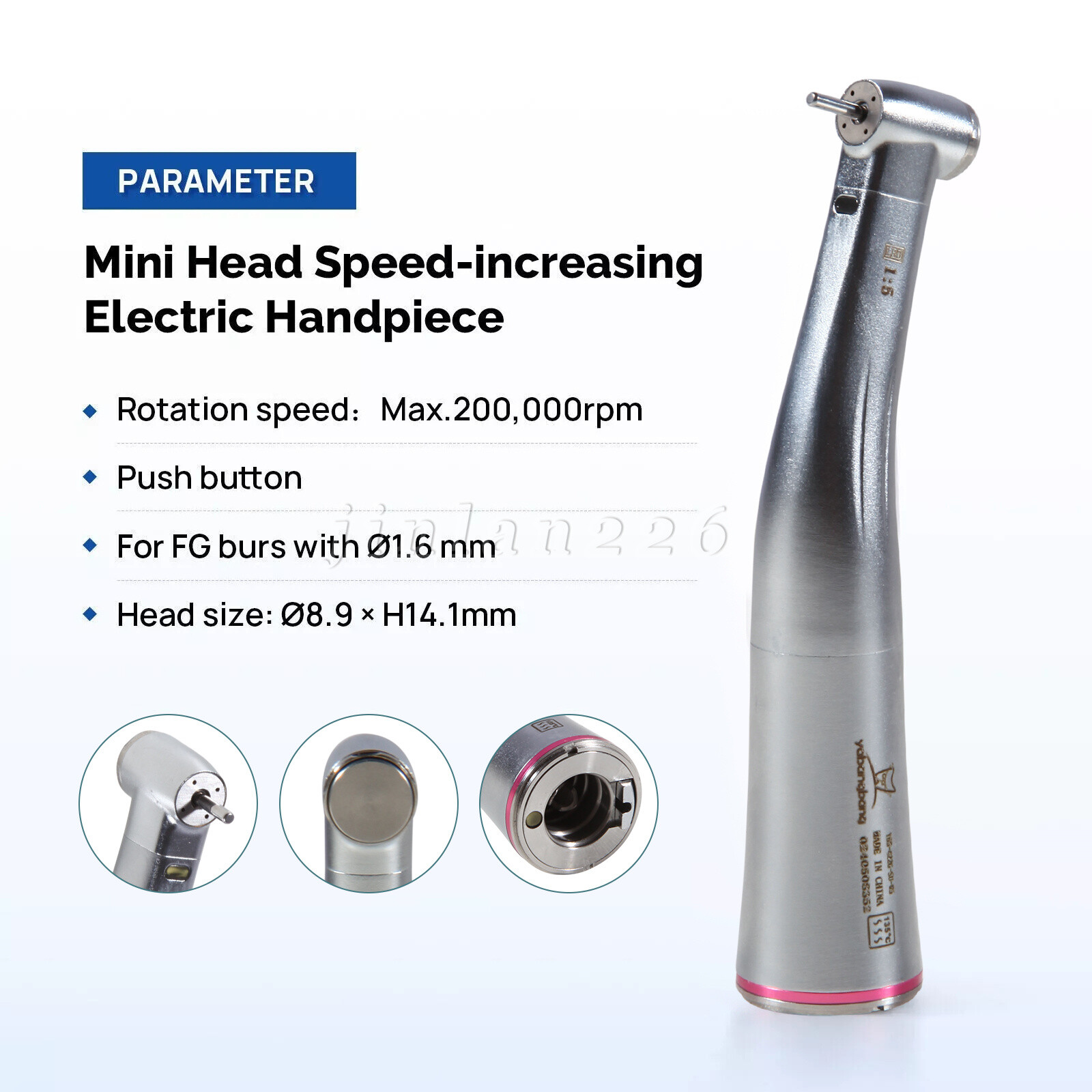 Yabangbang Dental 1:5 LED Fiber Optic Contra Angle Handpiece