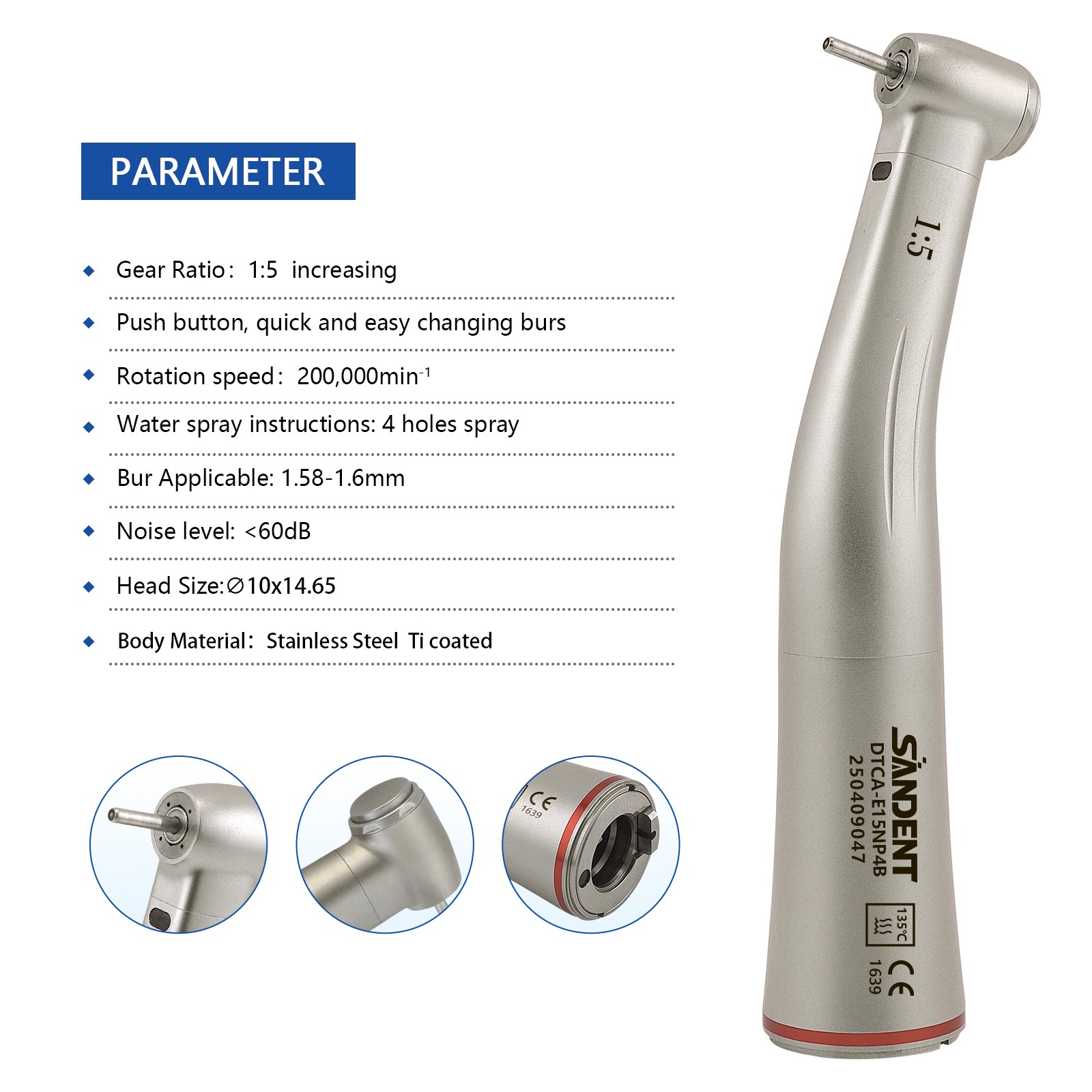 10*NSK Style Dental High Speed Turbine Handpiece with Quick Coupler Swivel 4Hole