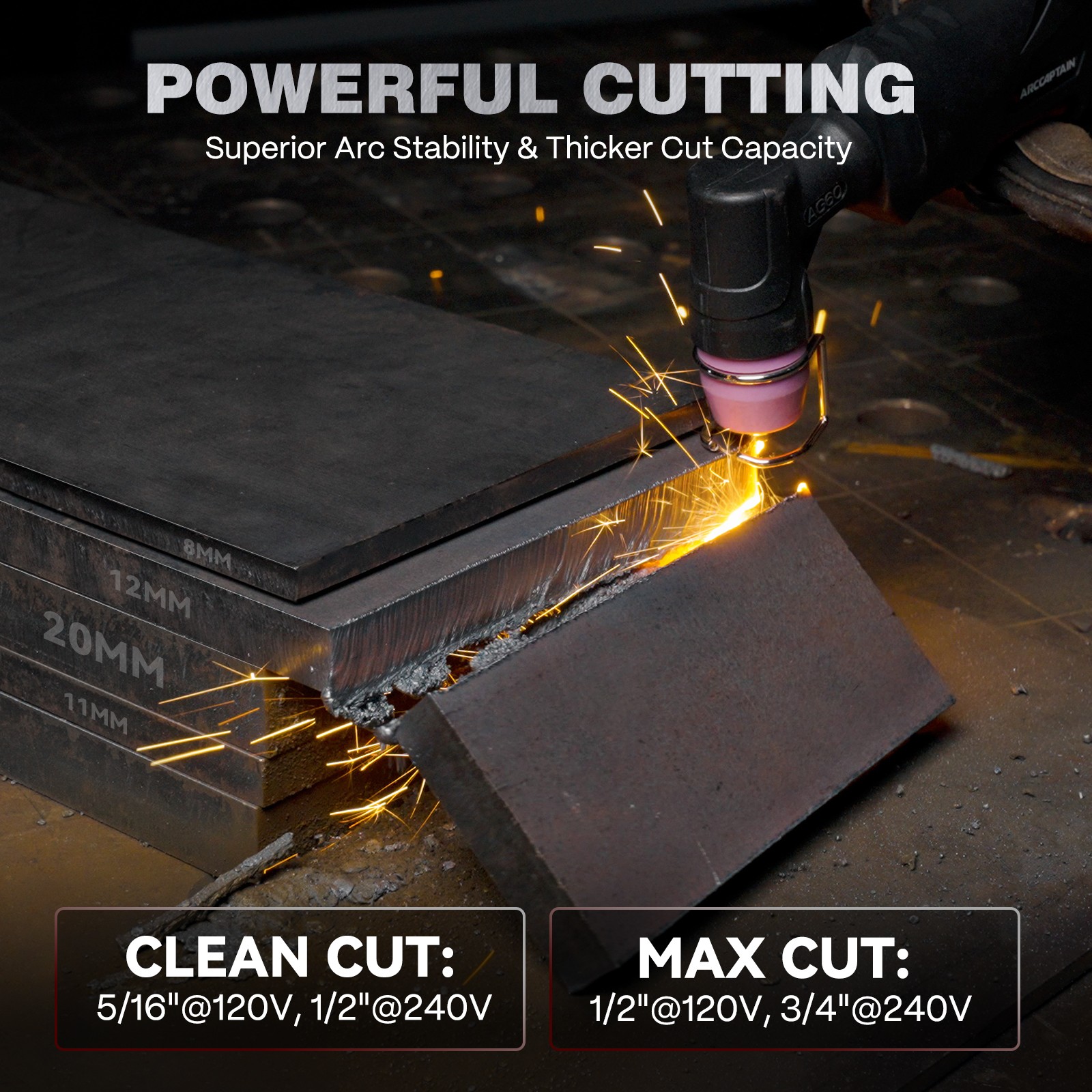 ARCCAPTAIN iControl 55Amp CUT55 Pro Plasma Cutter Non-Touch Pilot Arc 120V/240V