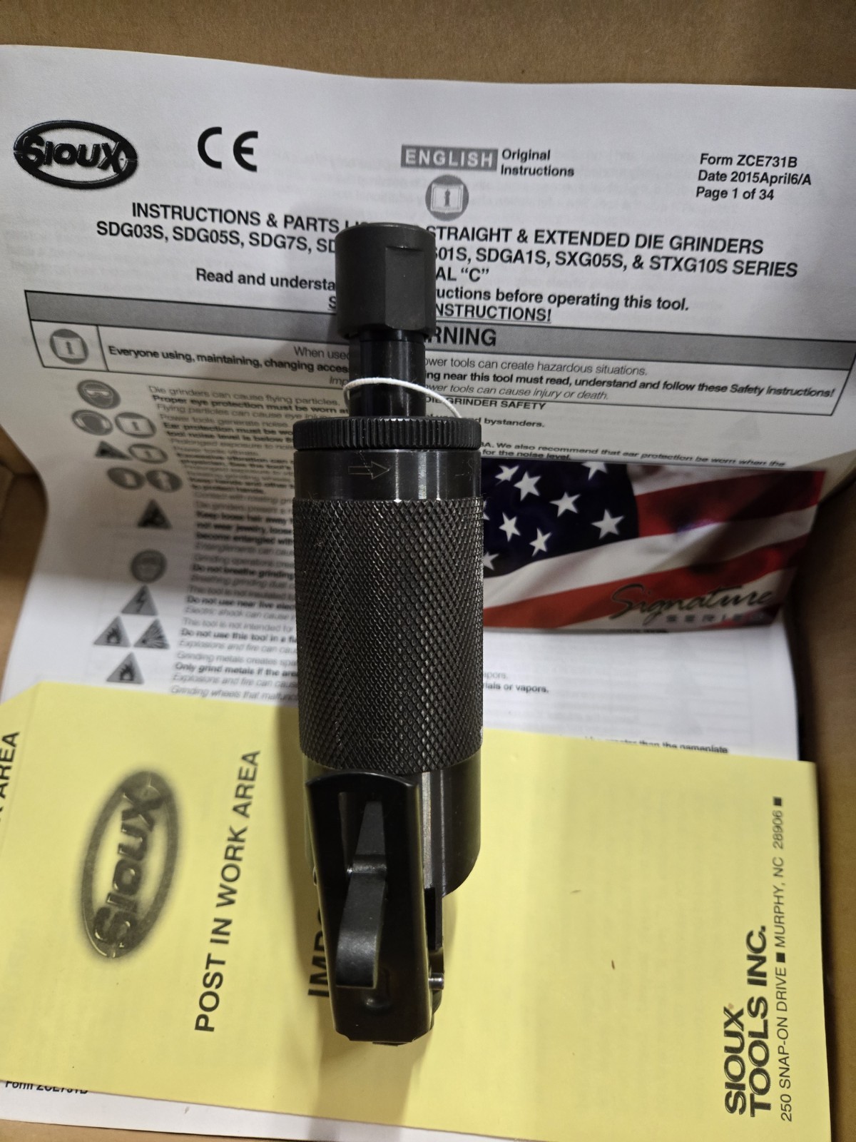 Sioux SDGS1S25 25,000 Rpm Straight Diegrinder