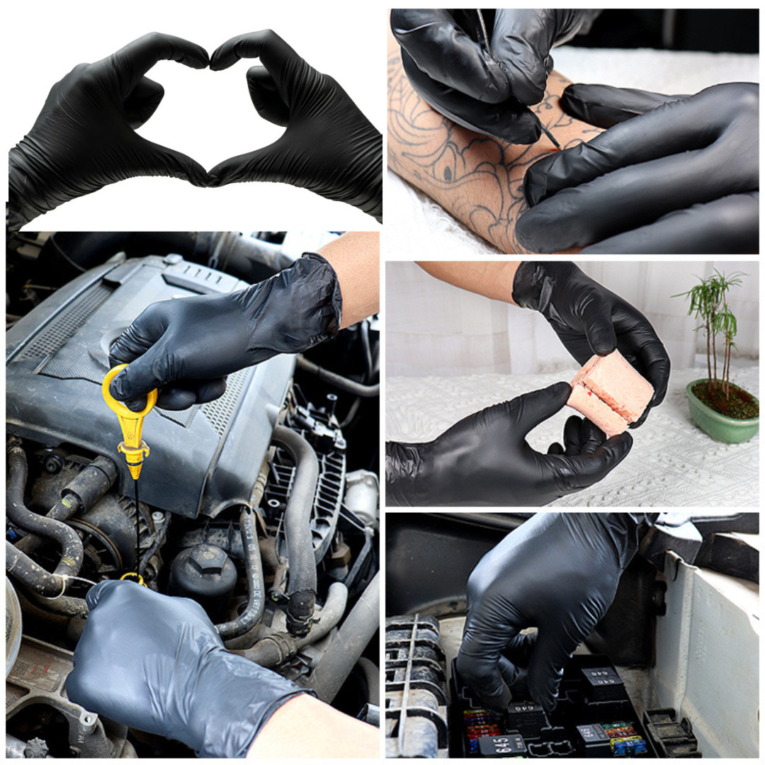 First Glove 3 mil Black Nitrile Gloves Powder & Latex Free Exam Grade Gloves