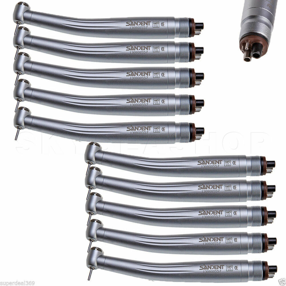 10 SANDENT NSK Style Dental High Speed Handpiece Push Button Standard Head 4H ST