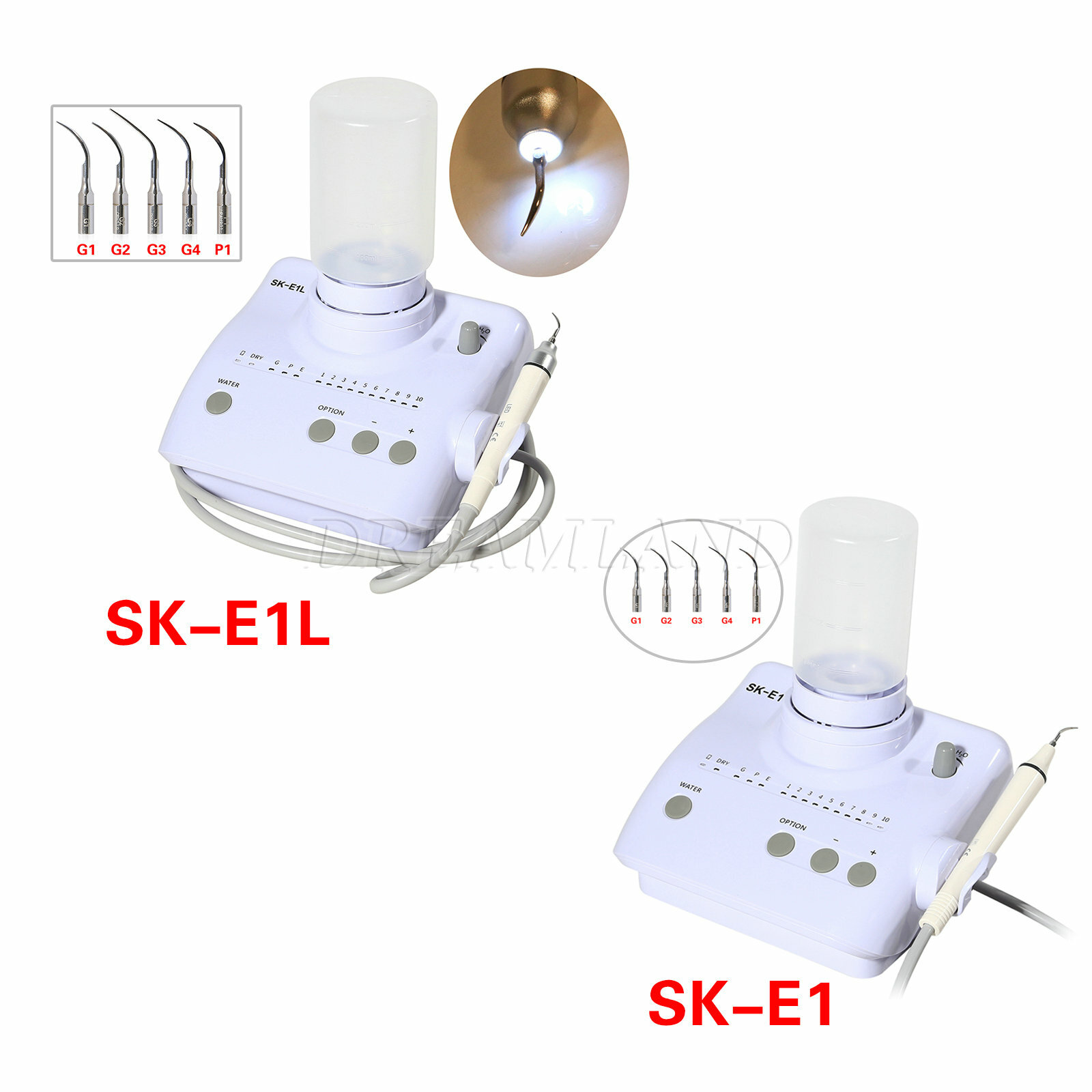 Ultrasonic Piezo Dental Scaler Handpiece 2*Bottles LED/NO-LED Fit EMS Cavitron E