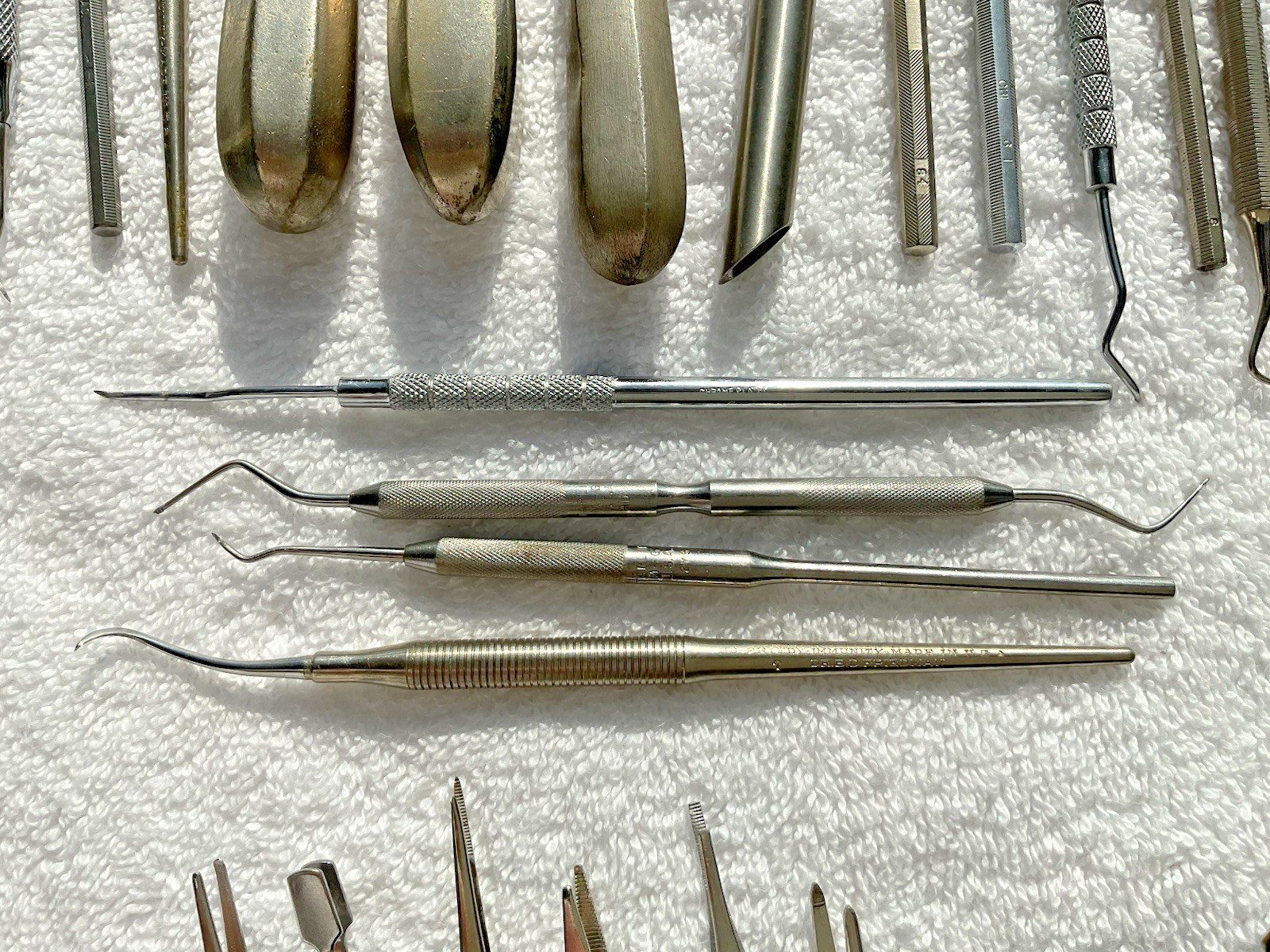 34 Lot of 34 Vintage Branded Dental Tools Picks Tweezers