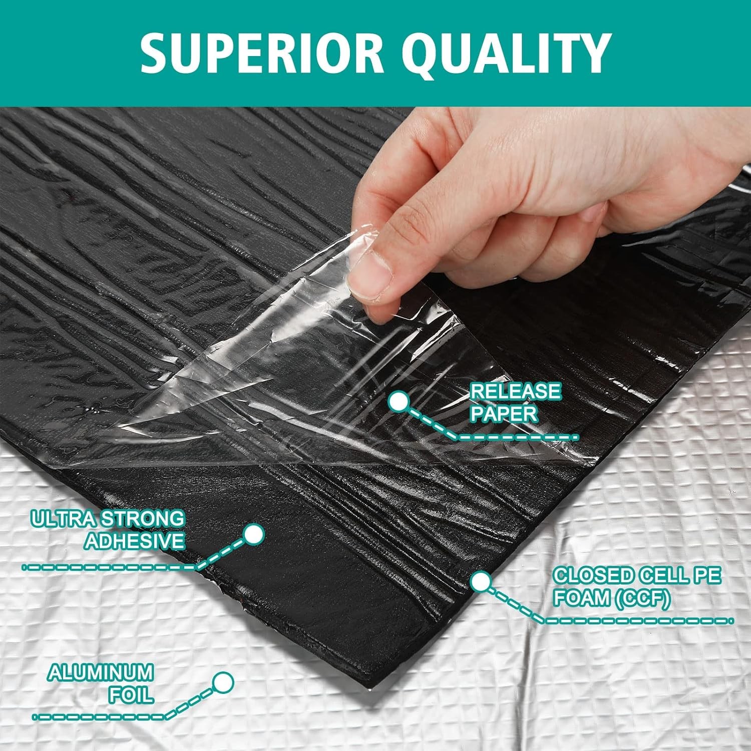 Frienda 200 Mils 70 Sqft Car Heat Sound Insulation as shown in the pictures