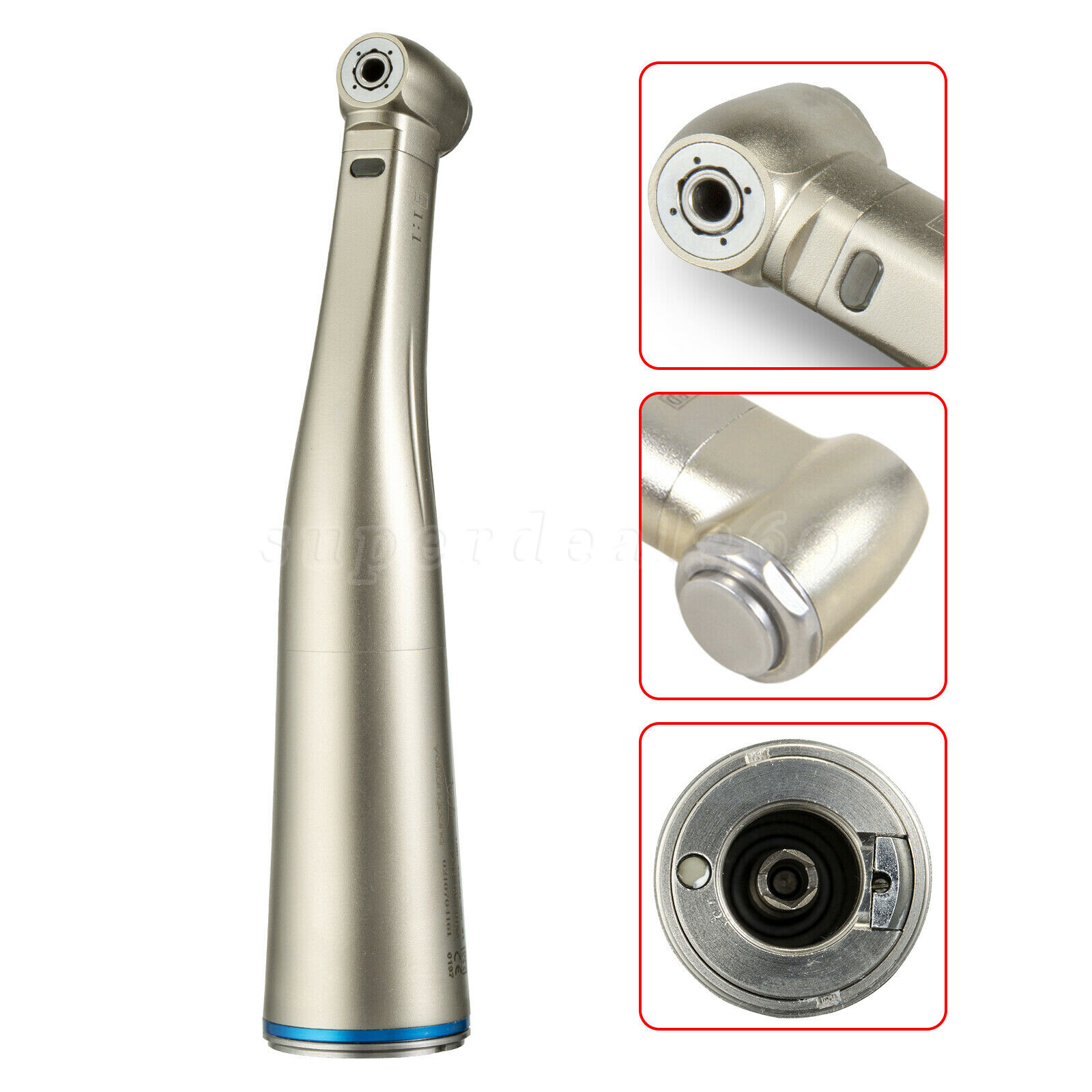1:1 Dental Electric Fiber Optic LED Contra Angle Handpiece Fit NSK motor CE OR