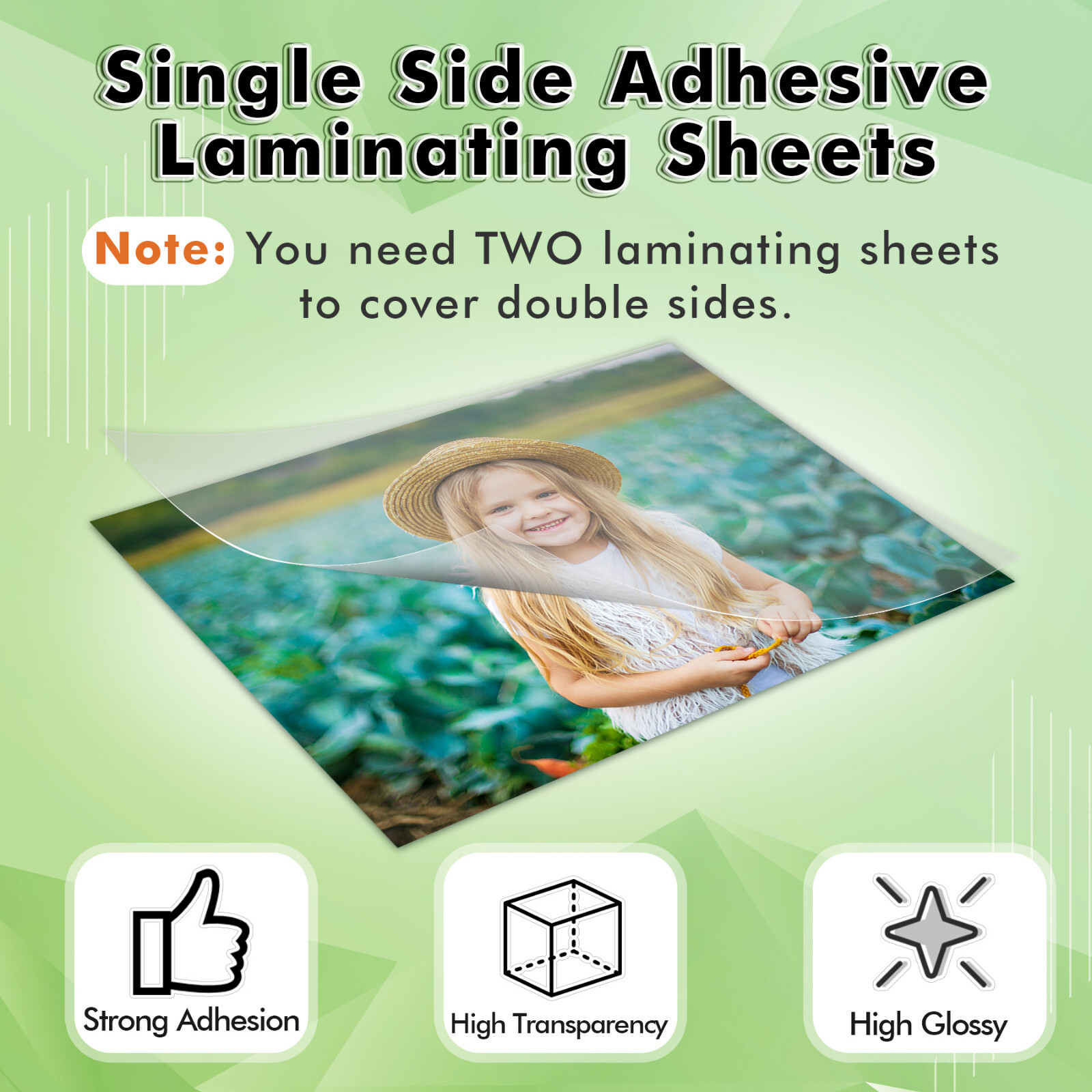 20 Koala Self-Adhesive Laminating Sheets 9 x 12 Clear Overlay No Machine Needed
