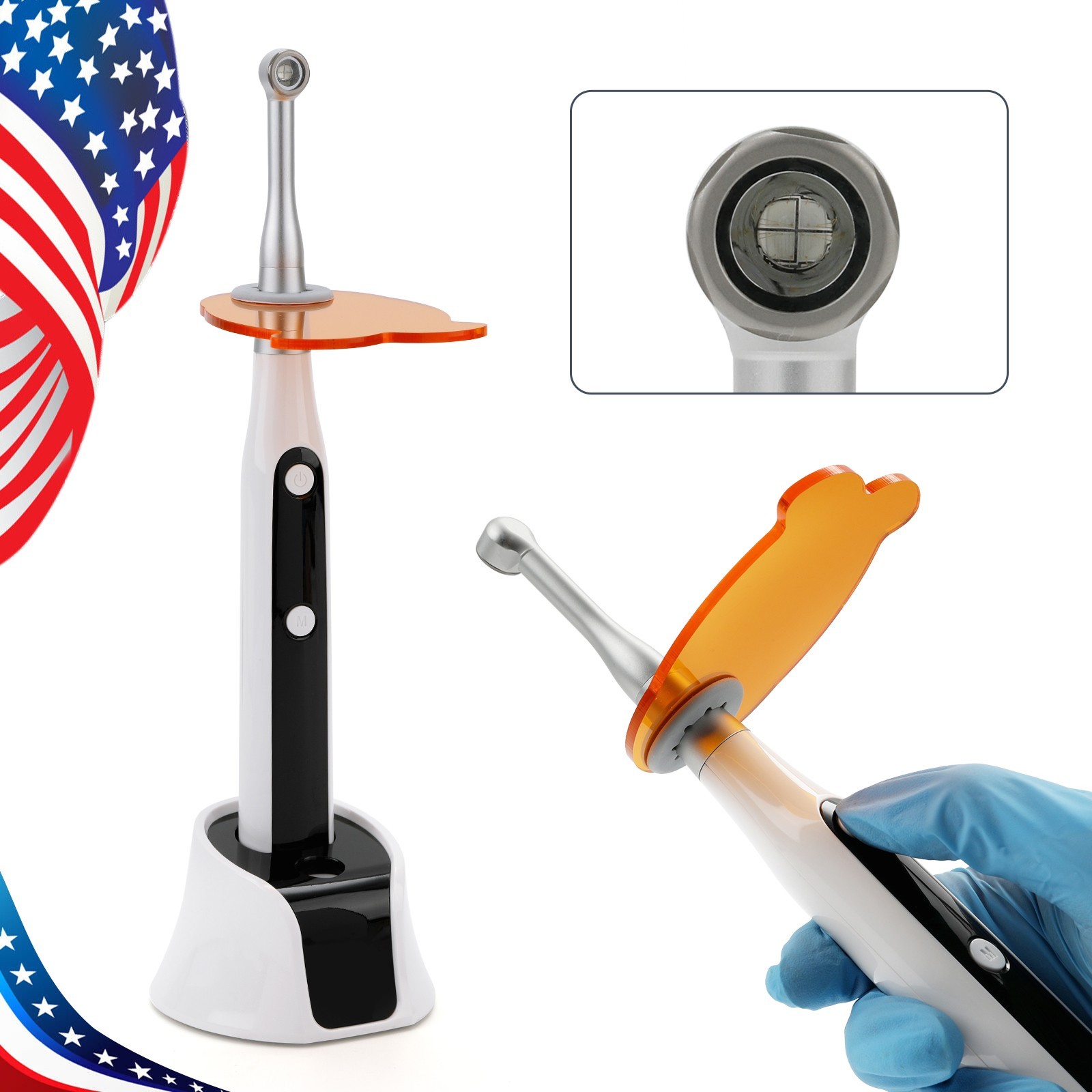Dental 1:1 Contra Angle LED Fiber Optic Handpiece NSK Style USA