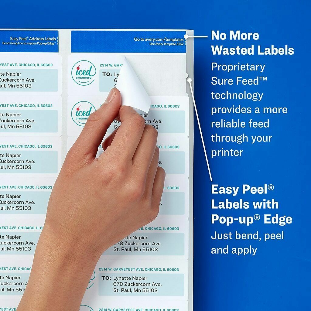 Avery Easy Peel Laser Return Address Labels 1/2″ x 1 3/4″ (5167) PICK YOUR OWN #