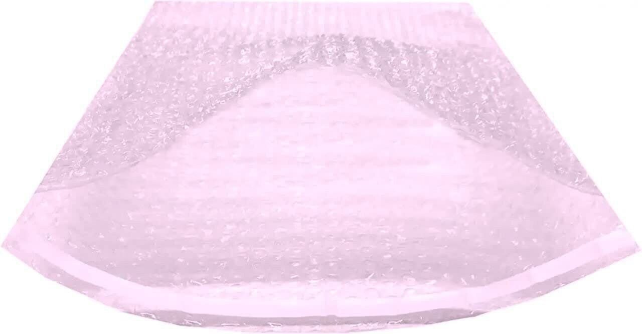 100 – 4×5.5 Anti-Static Bubble Out Pouches Bags Wrap Cushioning Self Seal, Pink