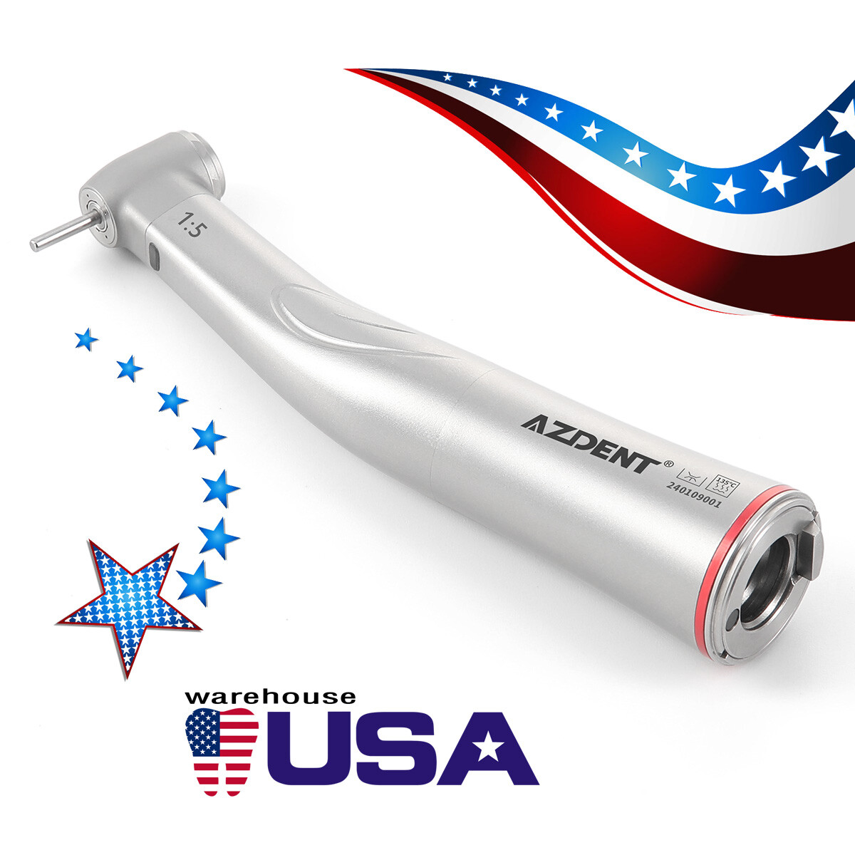 Dental 1:5 Increasing LED Fiber Optic Electric Contra Angle Handpiece Internal