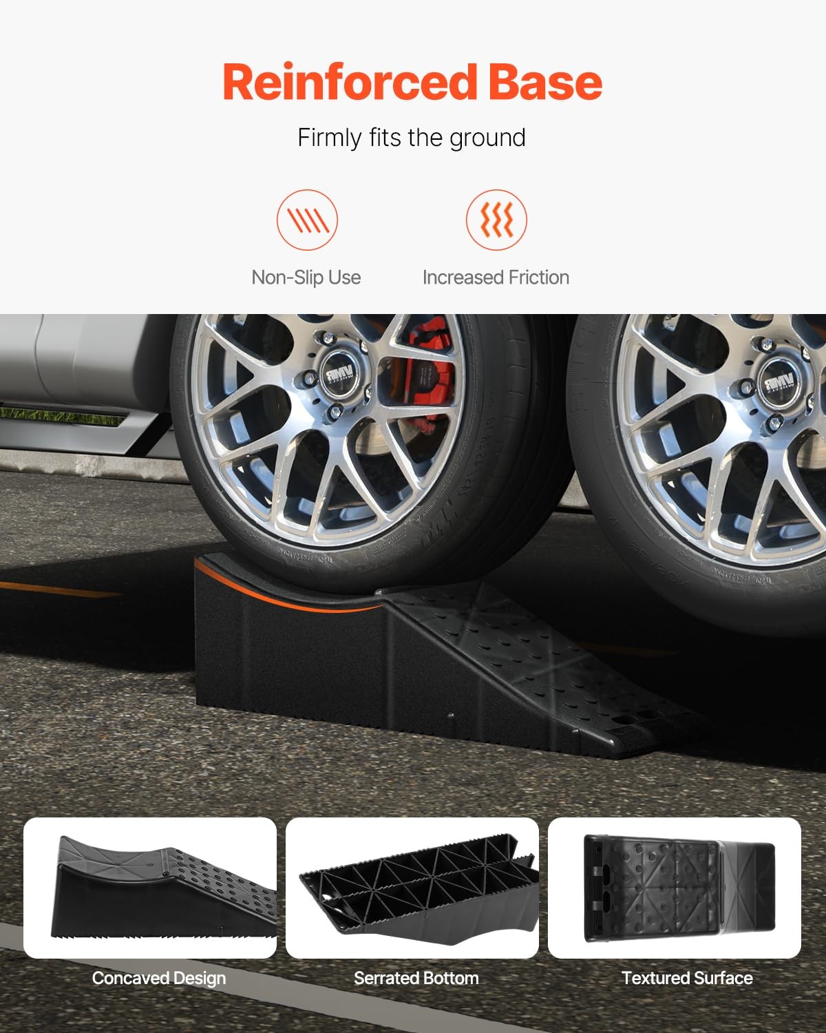 VEVOR 1Piece Vehicle Ramp 20000 lbs/9 Ton Capacity Car Service Ramp, Black