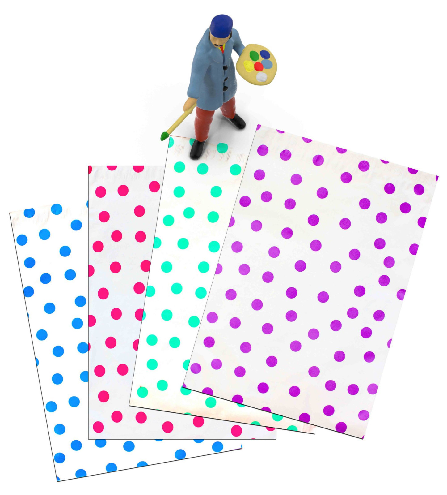 10″ x 13″ Pink|Teal|Purple|Blue Polka Dot -Flat Poly Mailers (50 Pack)