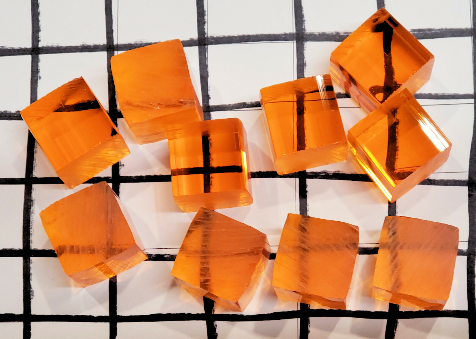 10 PCs 1” x 1″ x 1″ SQUARE CLEAR AMBER ACRYLIC Plexiglass ROD CUBES PEGS 1 Inch