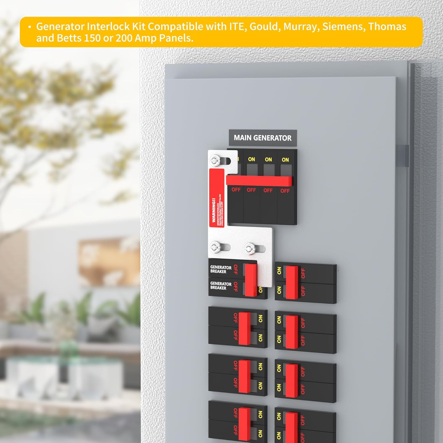 Generator Interlock Kit Compatible with ITE, Murray, Gould, Thomas, Siemens a…