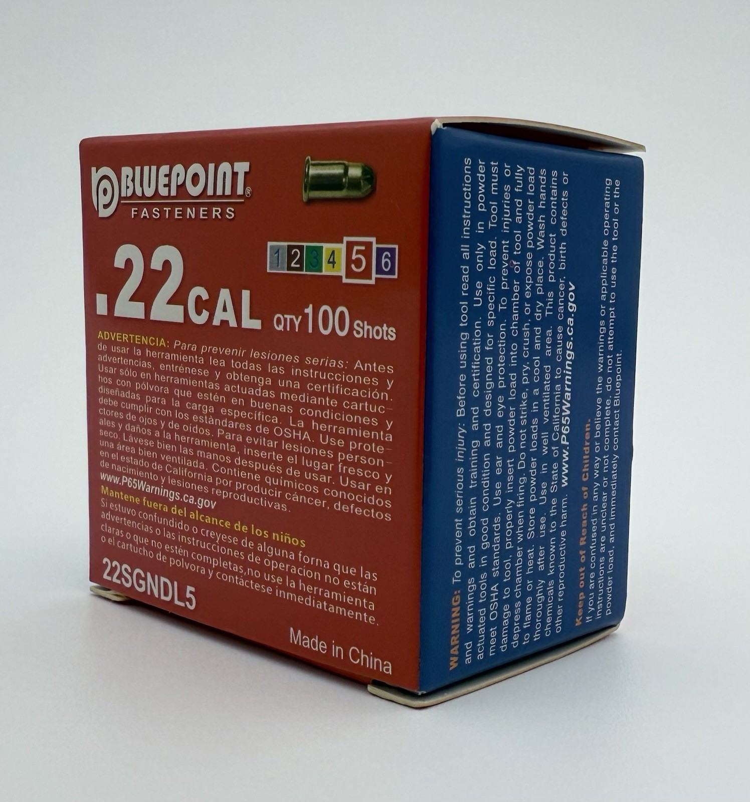 Bluepoint 22SGNDL5 Red .22 Caliber Neck Down Single Shot Powder Loads