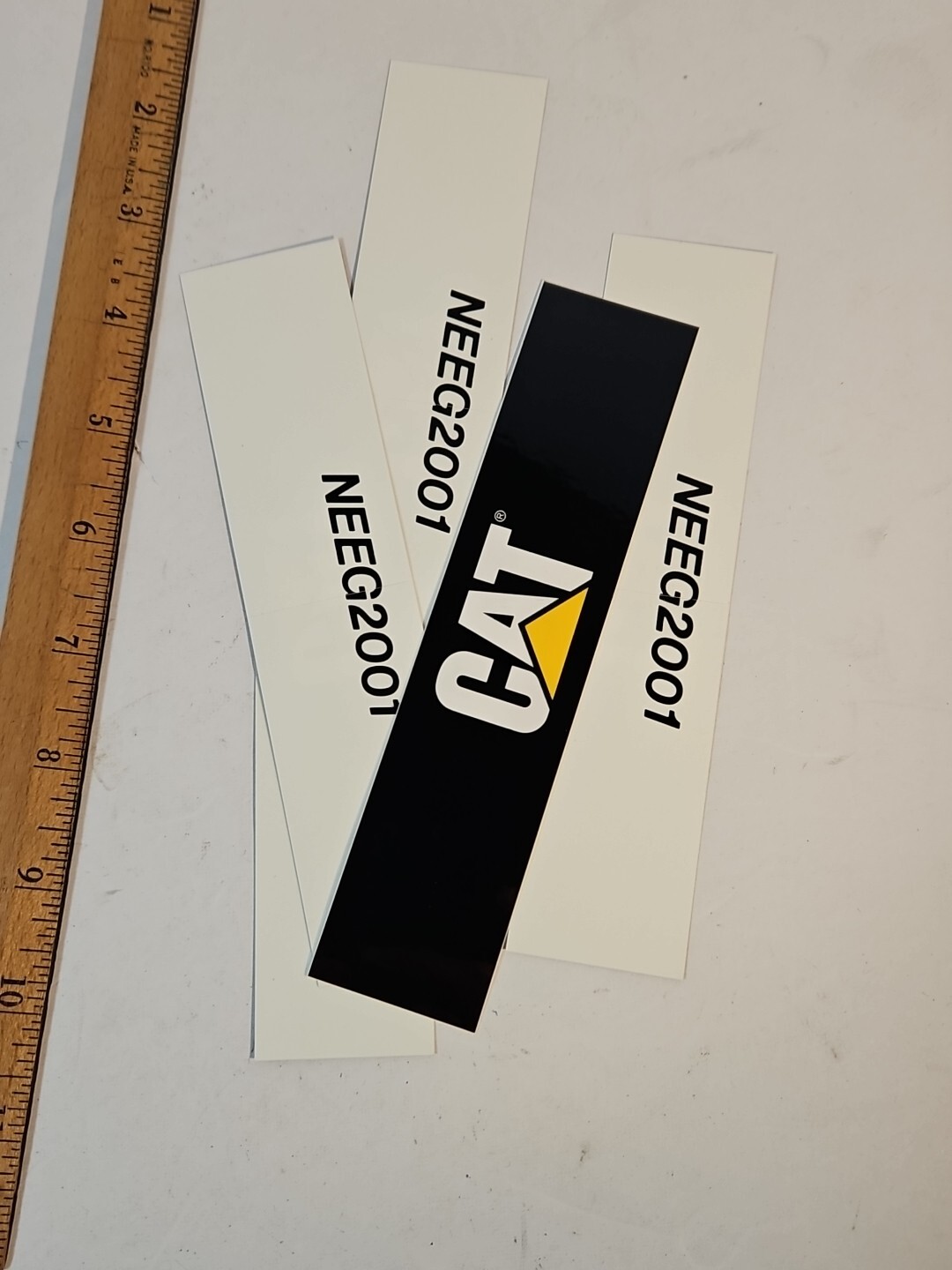 Five AUTHENTIC CATERPILLAR TRACTOR DECALS 6.5”x1.5” NOS NEW Neeg2001