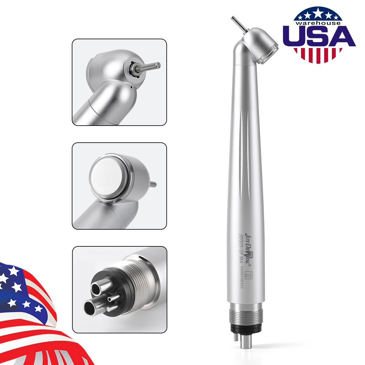Dental Surgical 45° High Speed Handpiece Air Turbine Push Button 4 Hole