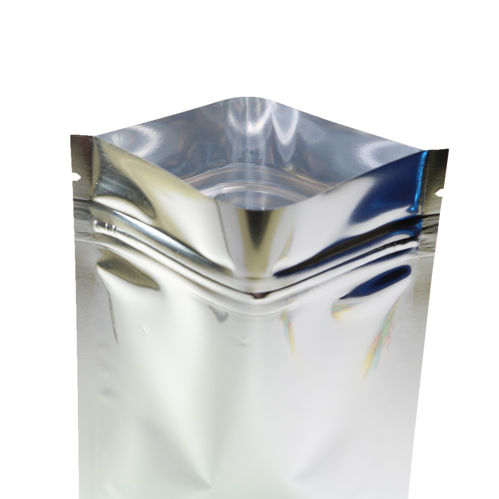100/500 Glossy Silver Smell Proof Mylar Foil Bags Resealable Zipper Seal Pouch