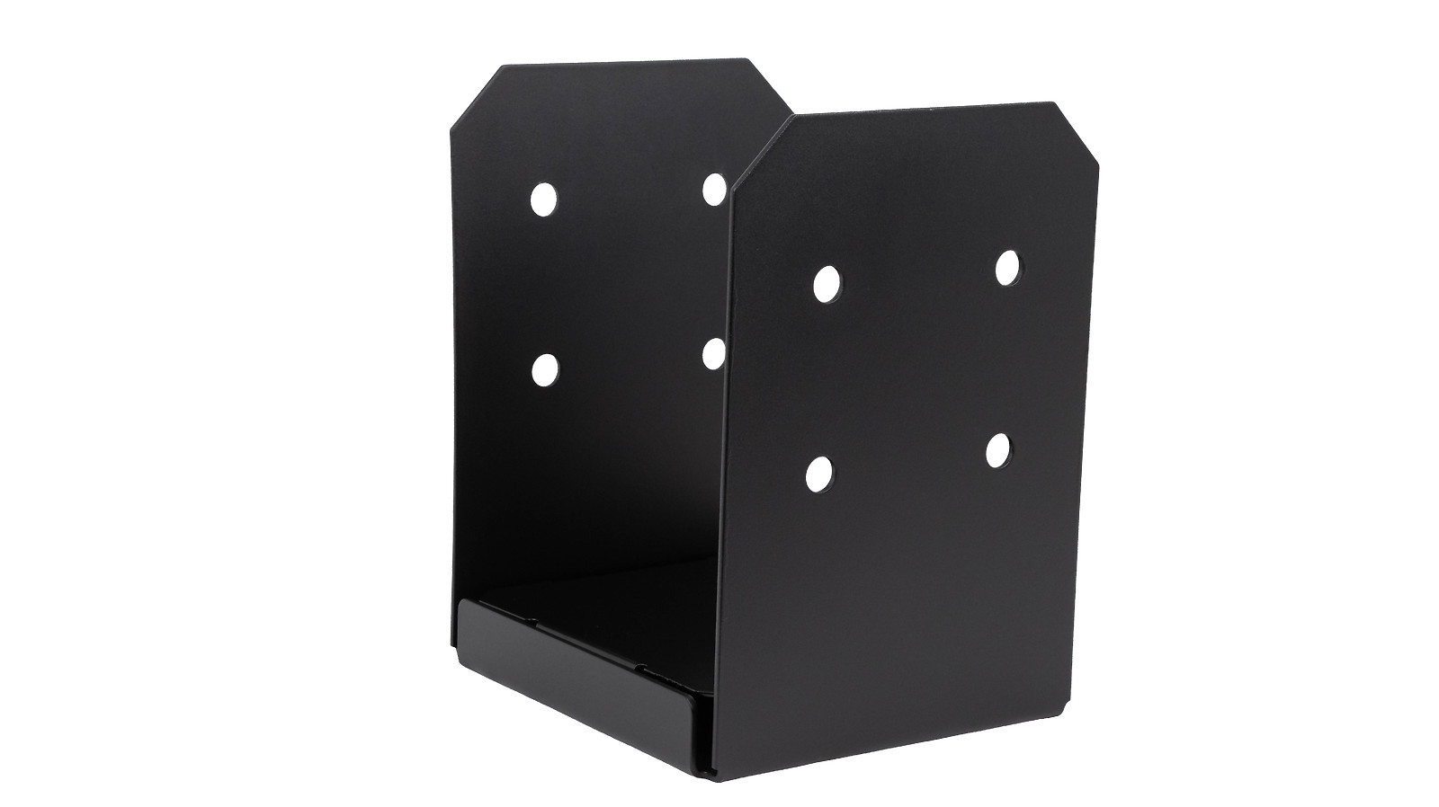 4PACK 8×8 Post Base Bracket for Pergola, Black Powder Coated Steel with Standoff