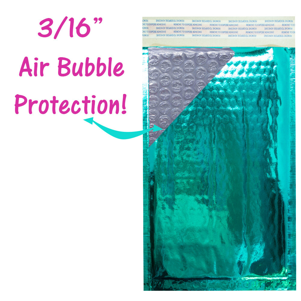 4×8″ Metallic Bubble Mailers Padded Shipping Poly Mailing Envelopes Combo Pack