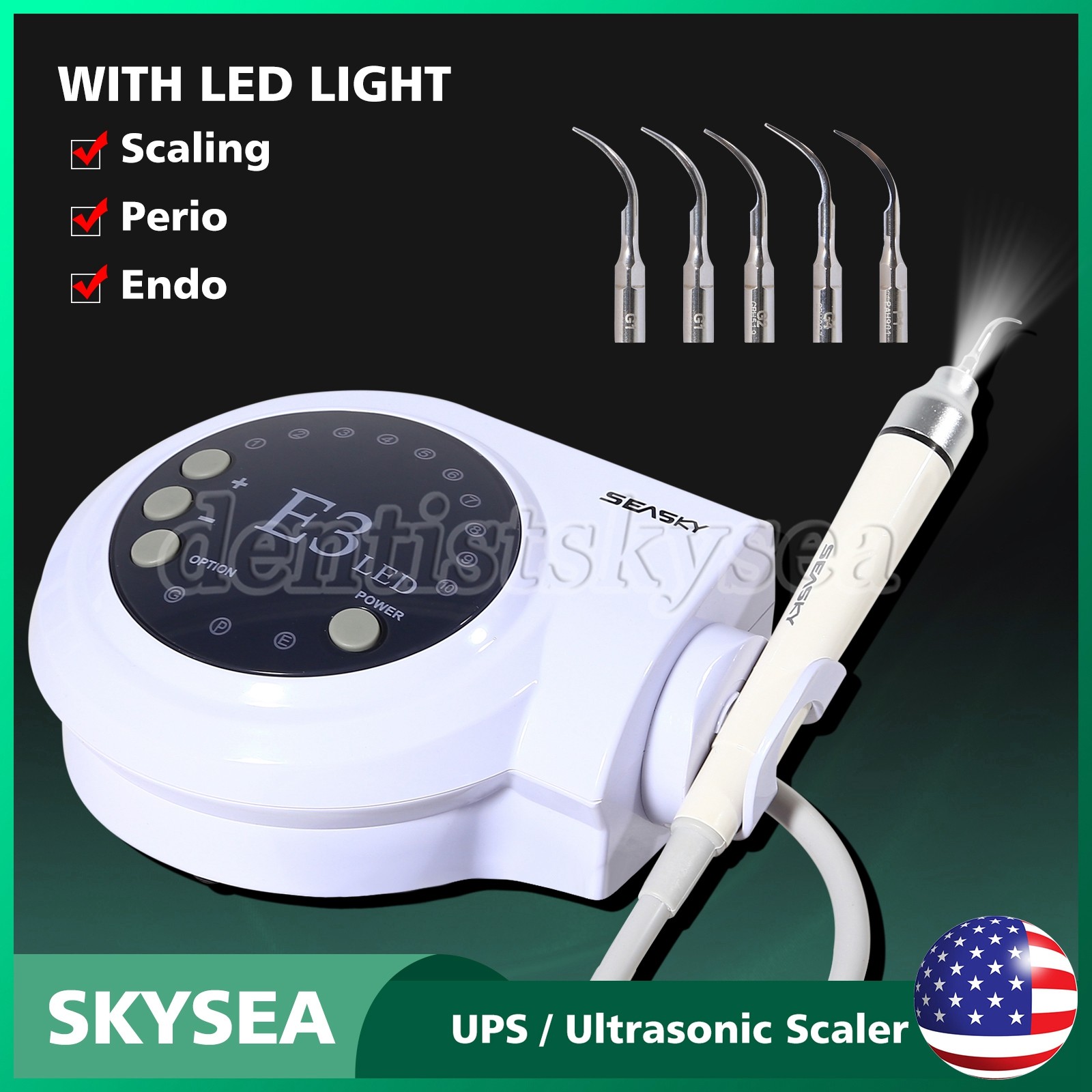 Dental Digital Control Ultrasonic Scaler with LED Detachable Handpiece VRN-A8