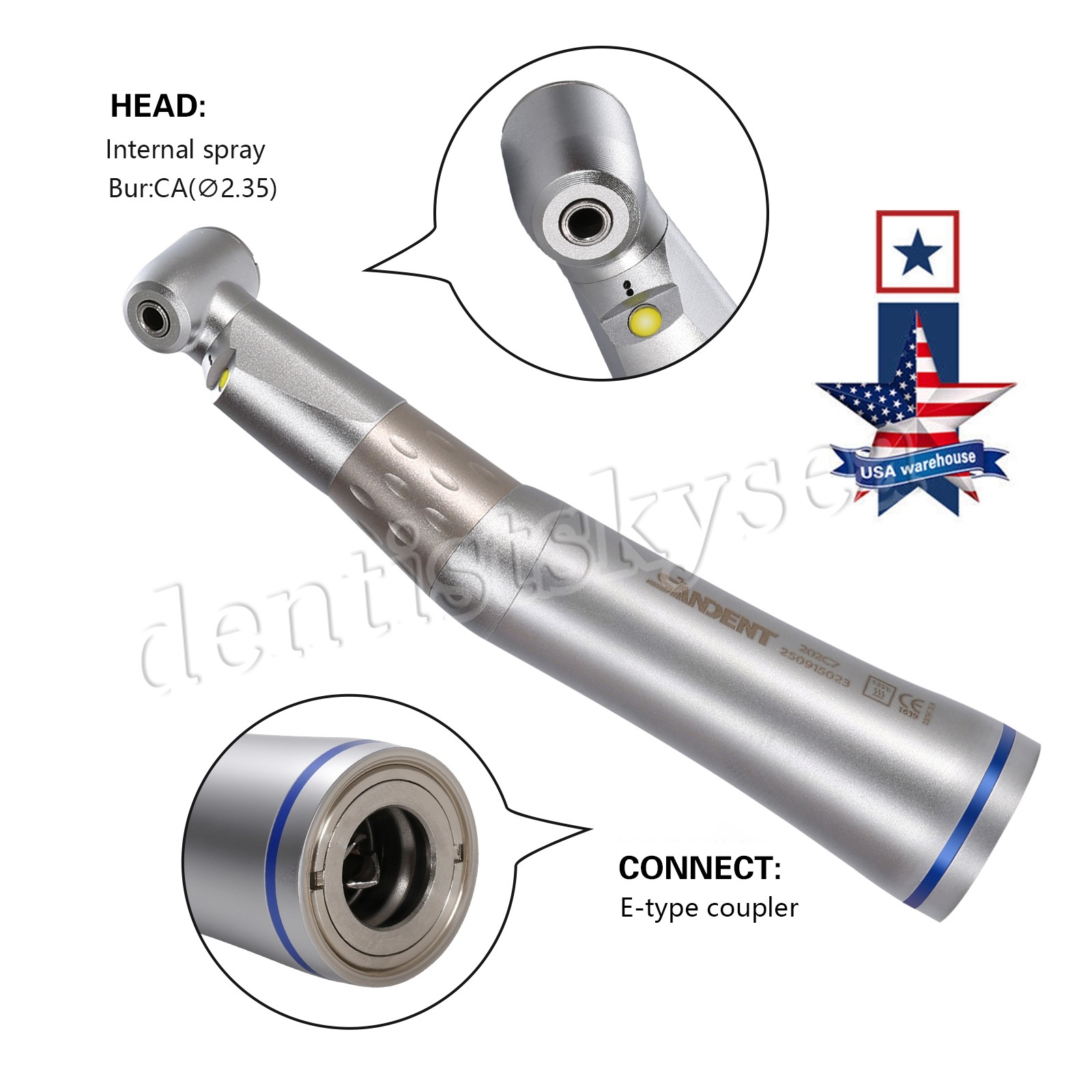 LED Contra Angle Fiber E-generator Low Speed Handpiece Dental DT Y