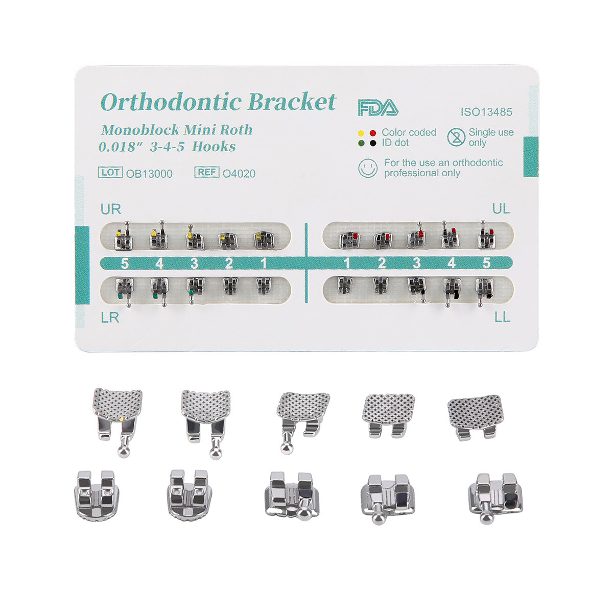 Dental Orthodontic Brackets Braces Mini MBT Roth.022 Hook 345 /NITI Arch Wires