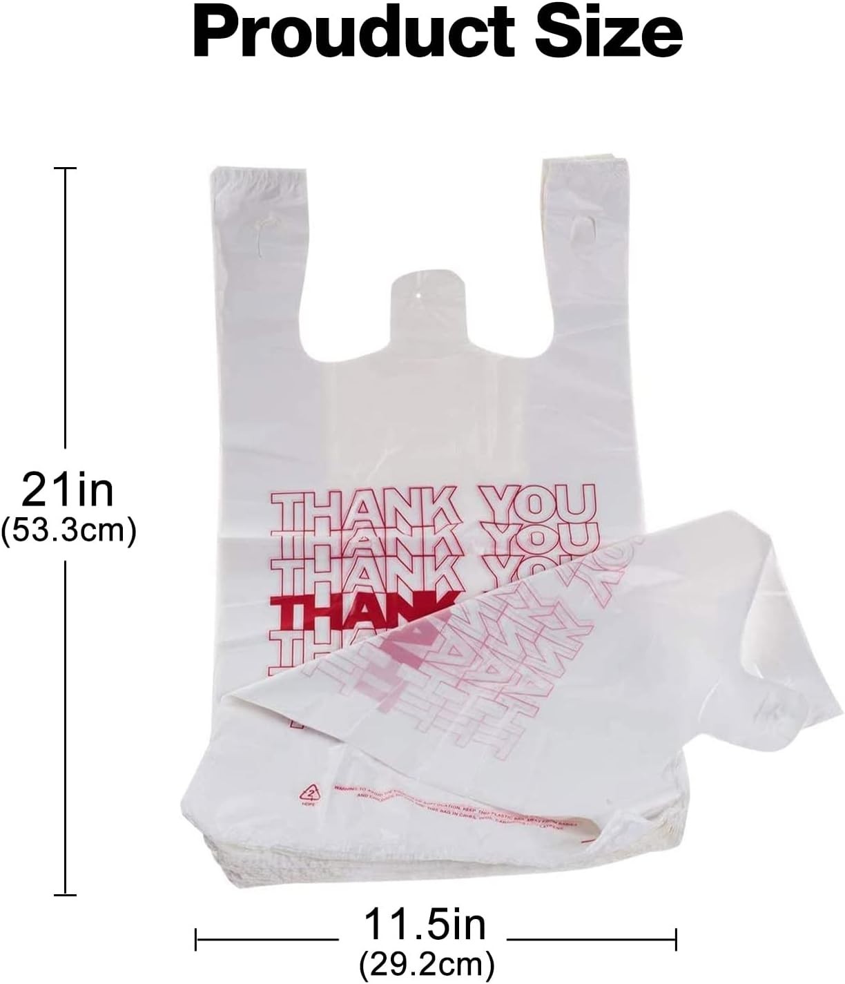 Durable White Plastic Shopping Bags – 100 Count, 15 Mic Reusable and Disposable