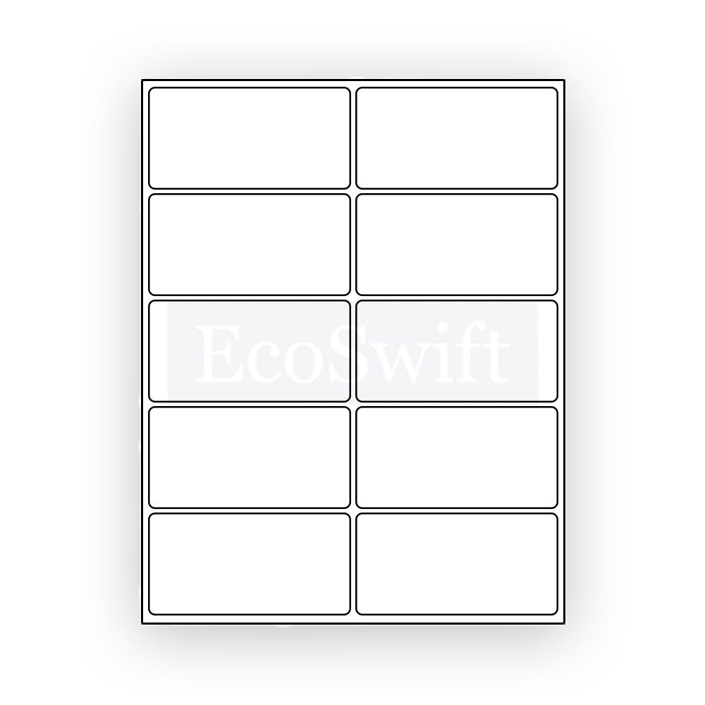 (50) 4 x 2 EcoSwift Laser/Ink Address Shipping Self-Adhesive Labels 10 per sheet