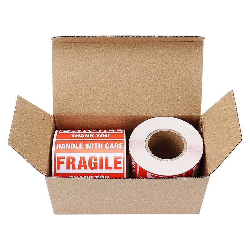 Fragile 2″x3″ Handle with Care Thank You Shipping Stickers 500 Labels Per Roll