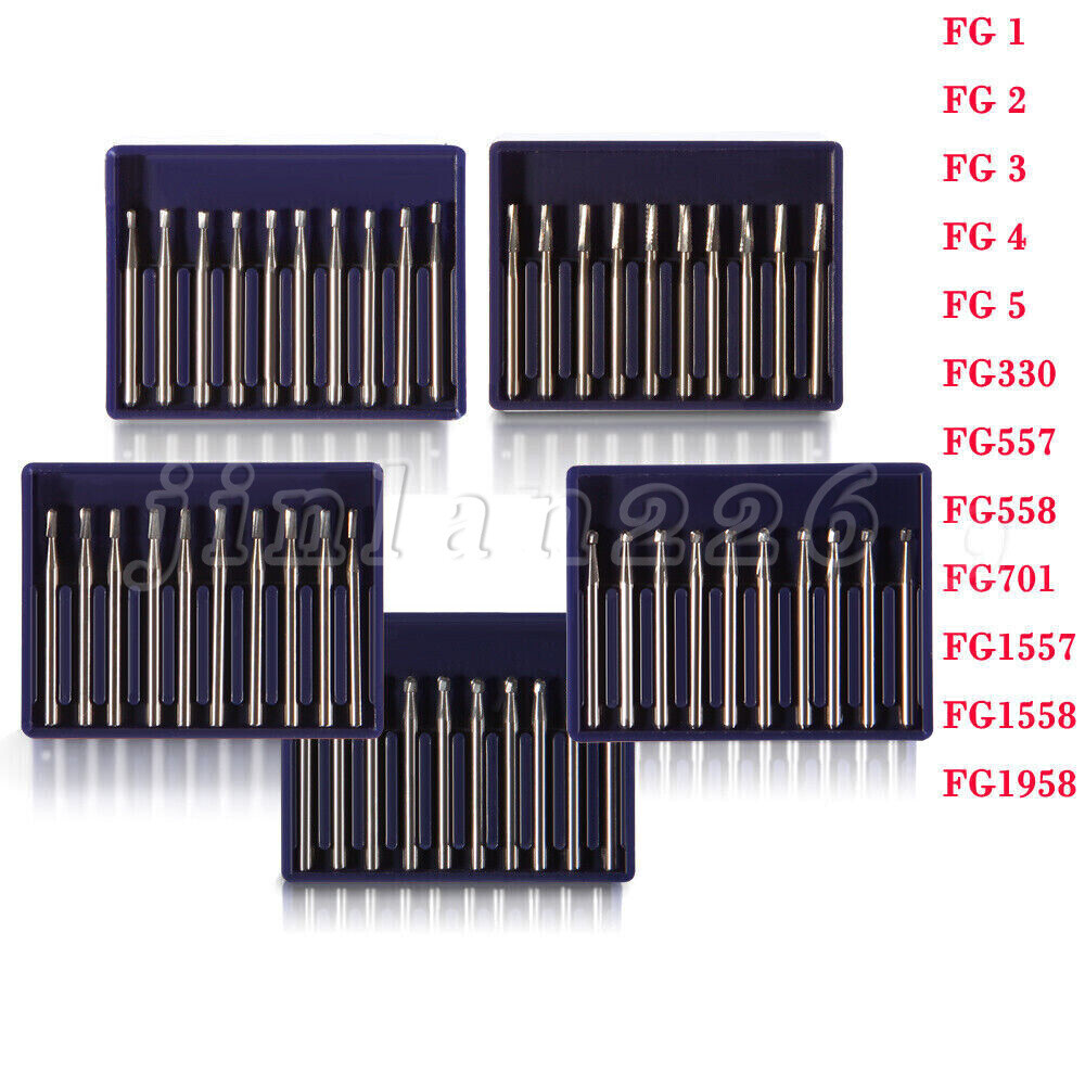 Dental Carbide Burs FG #1-5 557 Round for High Speed Handpiece 10 per package