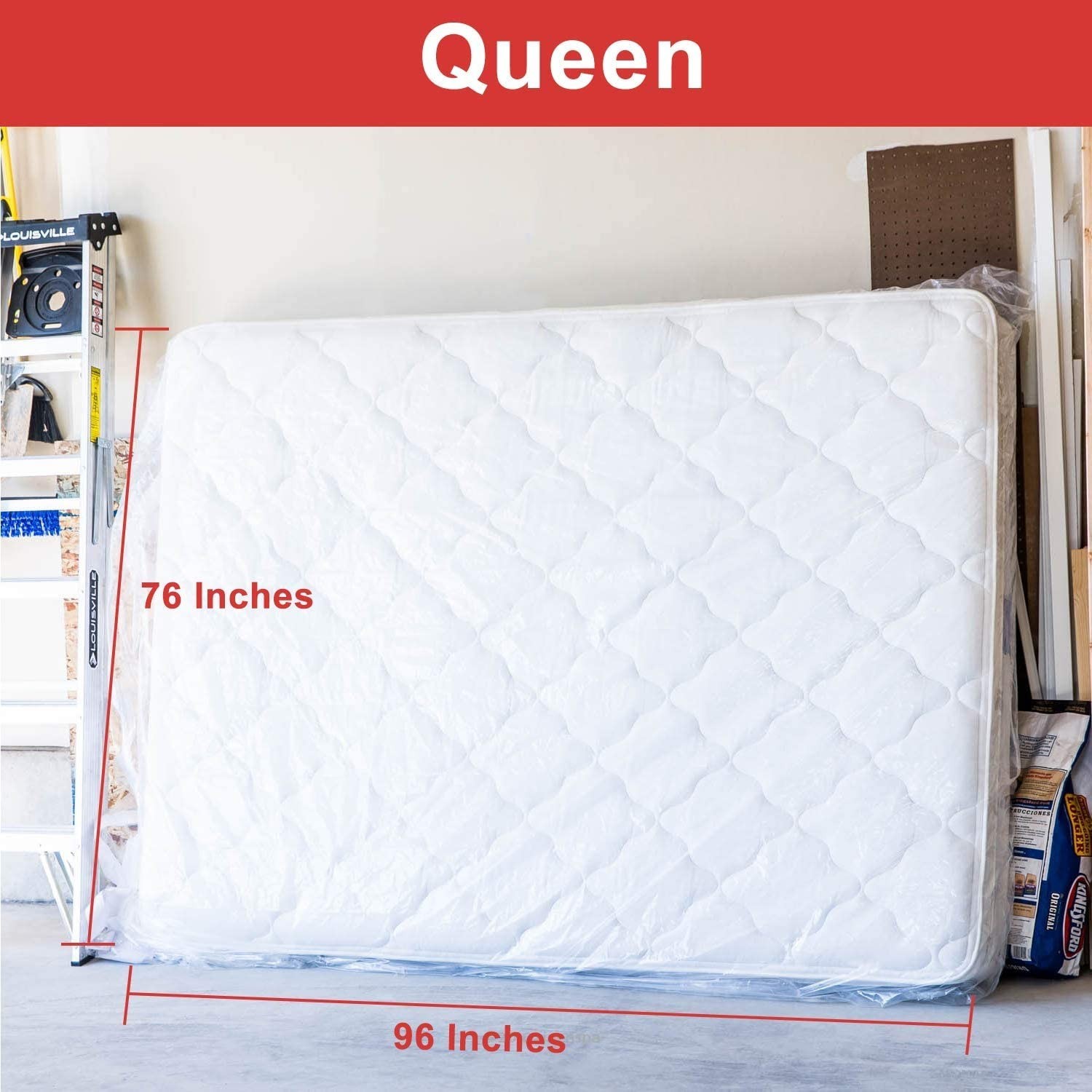 Mattress Bags for Moving and Storage, [2 Pack] 4 Mil Mattress Storage Bag, He…