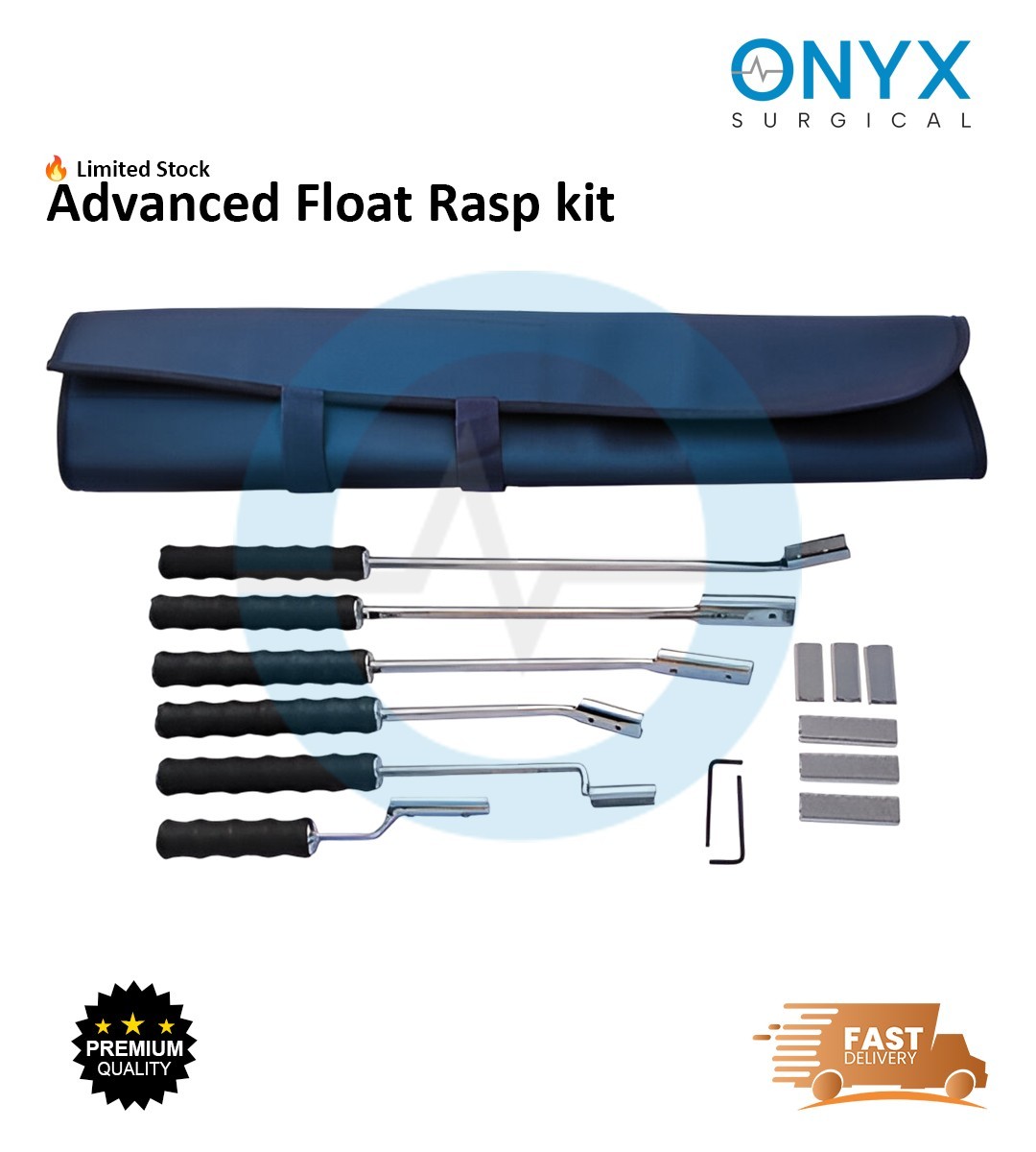Professional Equine Dental Float Rasp Kit Advanced w/ Carry Case