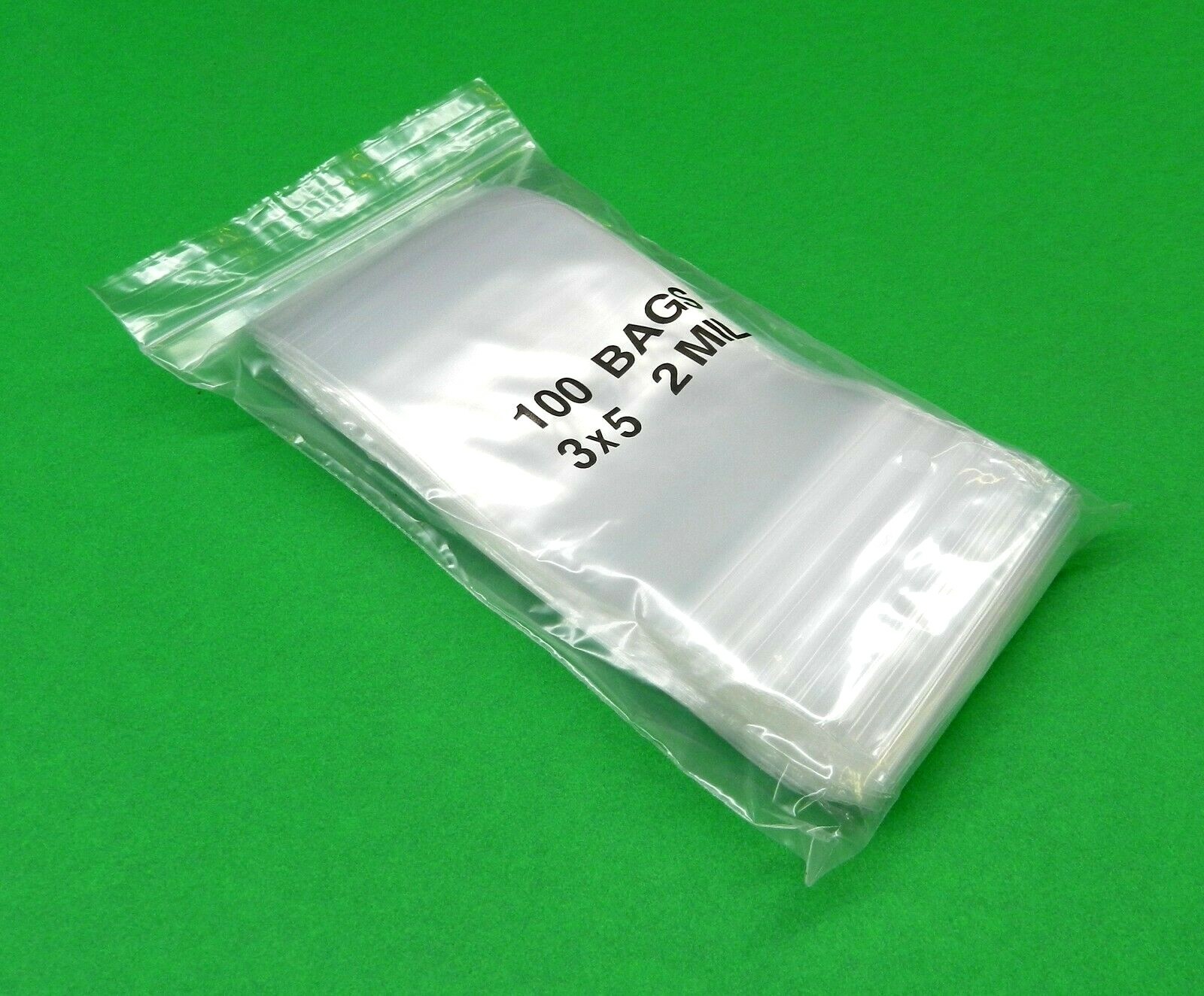 200 Clear Bags 3×5 Reclosable 2 mil Poly Bags 2mil 3″ x 5″ Squeeze Top Baggies