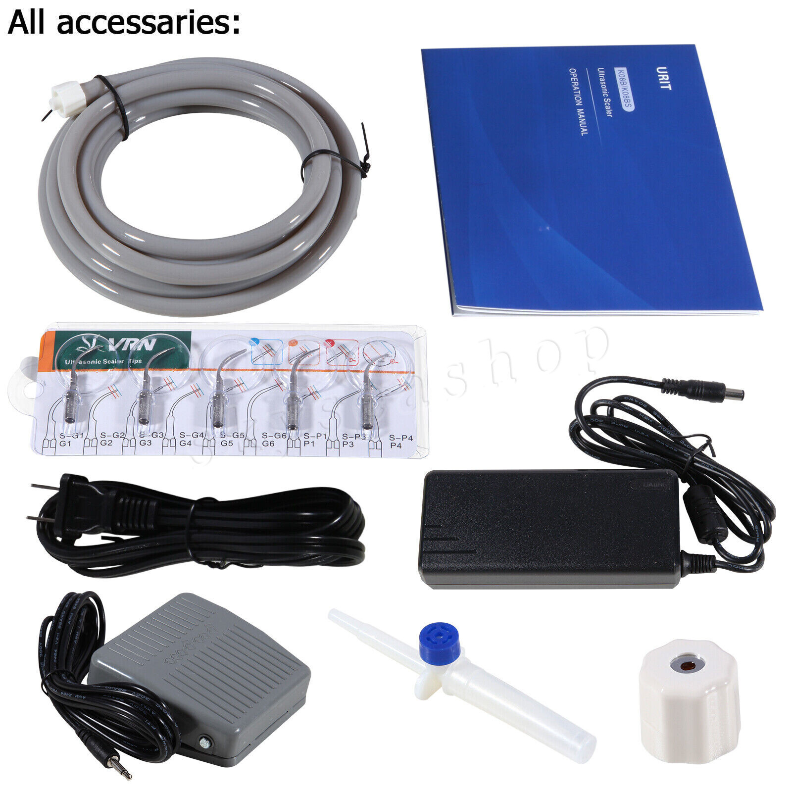 USA Dental Ultrasonic Piezo Scaler Handpiece 5 Tips Fit EMS Cavitron Woodpecker