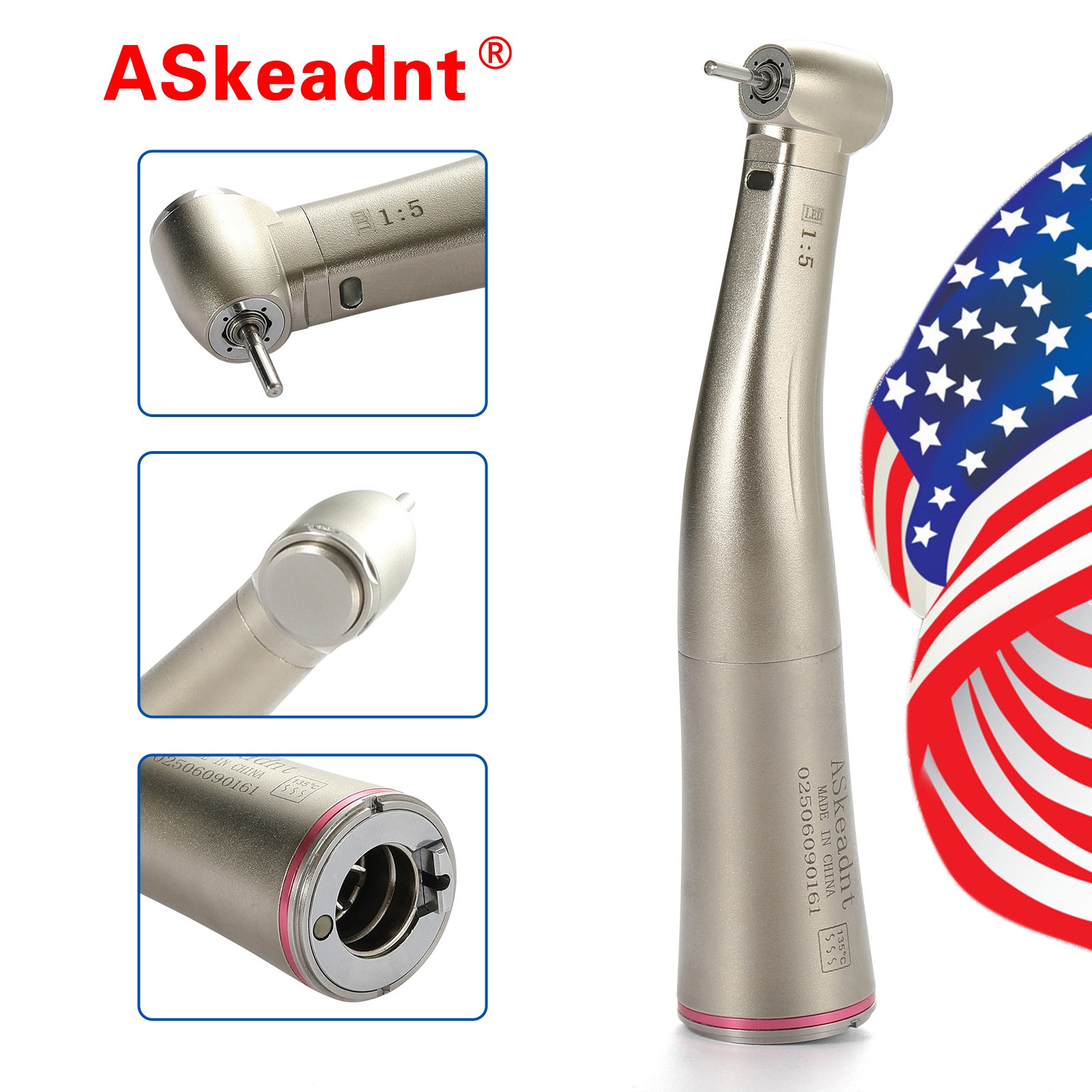 NSK Ti-MAX X95L Style Dental 1:5 LED Fiber Optic Contra Angle Handpiece Inner