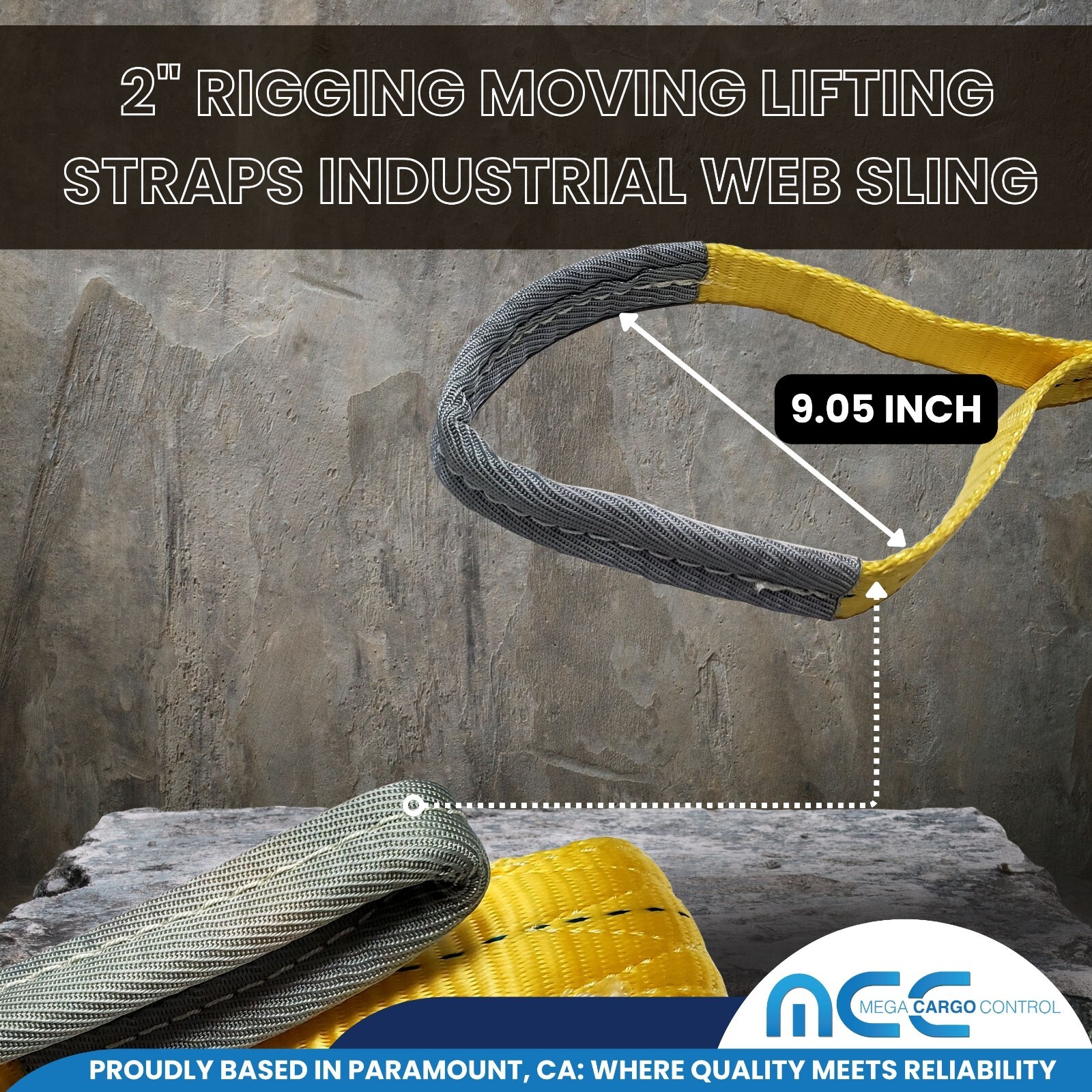 4 Pack Heavy Duty 2-Ply 2″ x 6ft Polyester Web Sling Lifting Strap WLL 6200 lbs