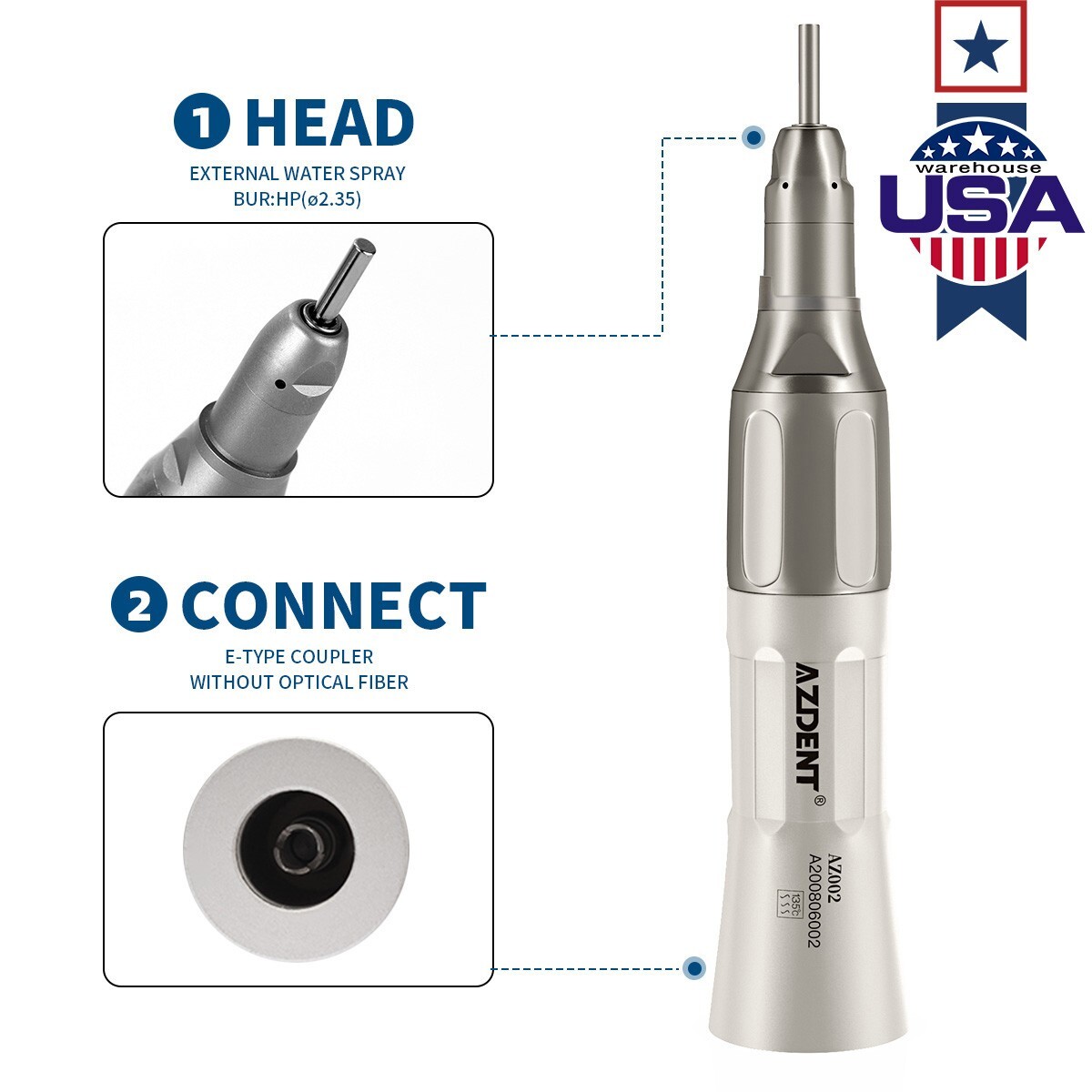 NSK Pana Max Style Dental LED High Low Speed Handpiece Kit Contra Angle 2/4Hole