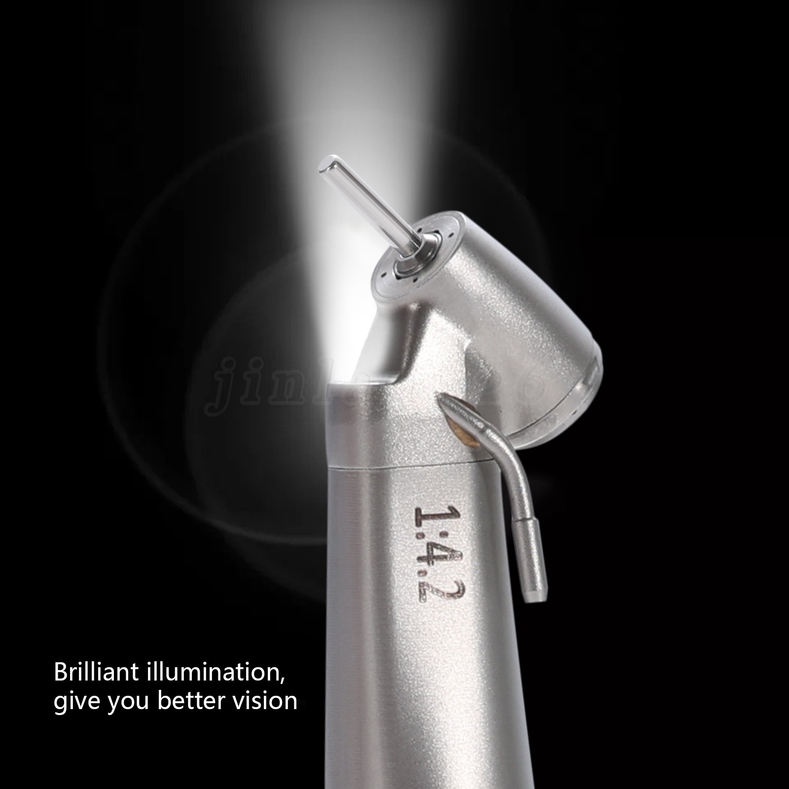 10 PCS Dental 1:4.2 LED 45°Angle Head Contra Angle Handpiece External Water