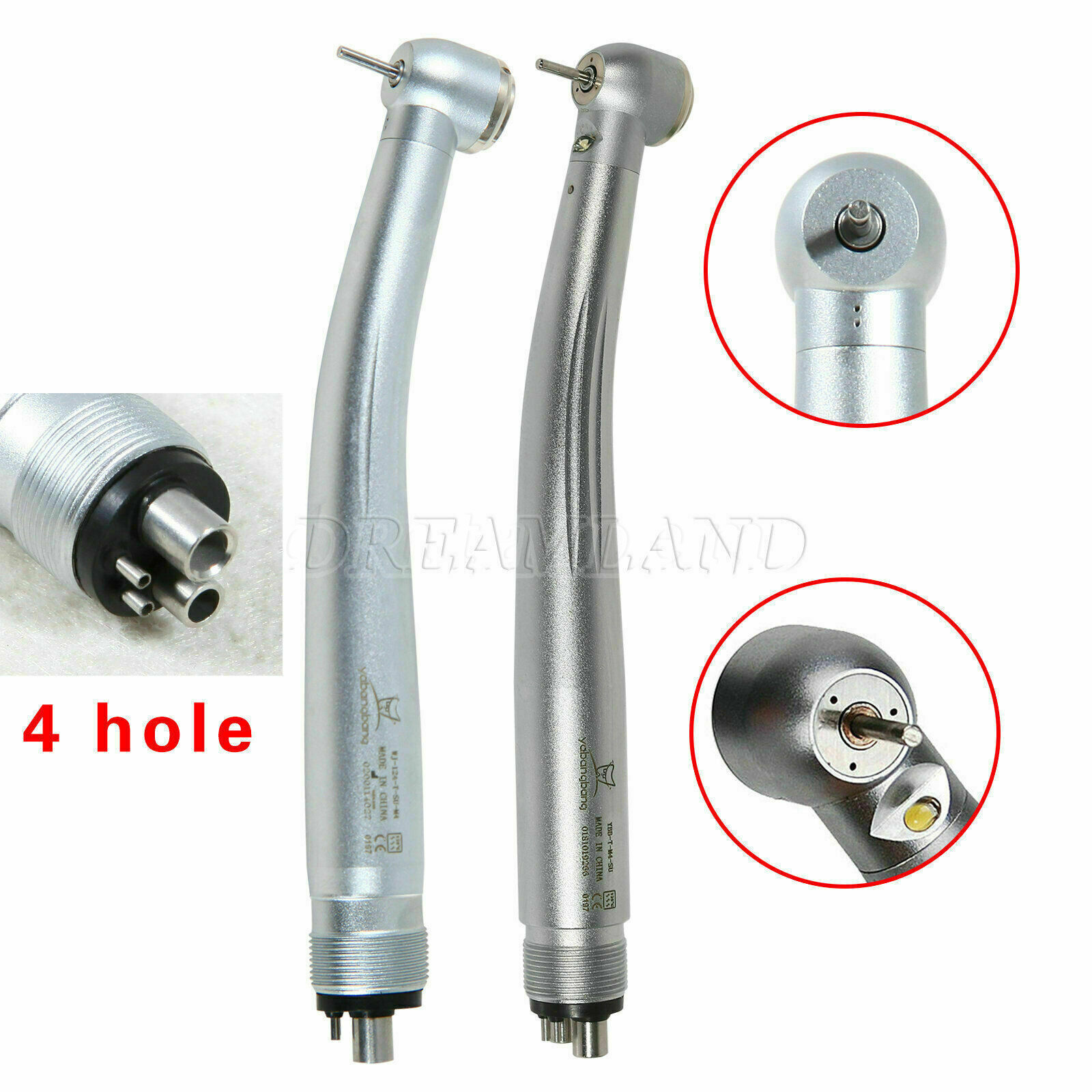 Yabangbang Dental High Speed (LED E-generator) Handpiece 4/2-Holes Push Turbine