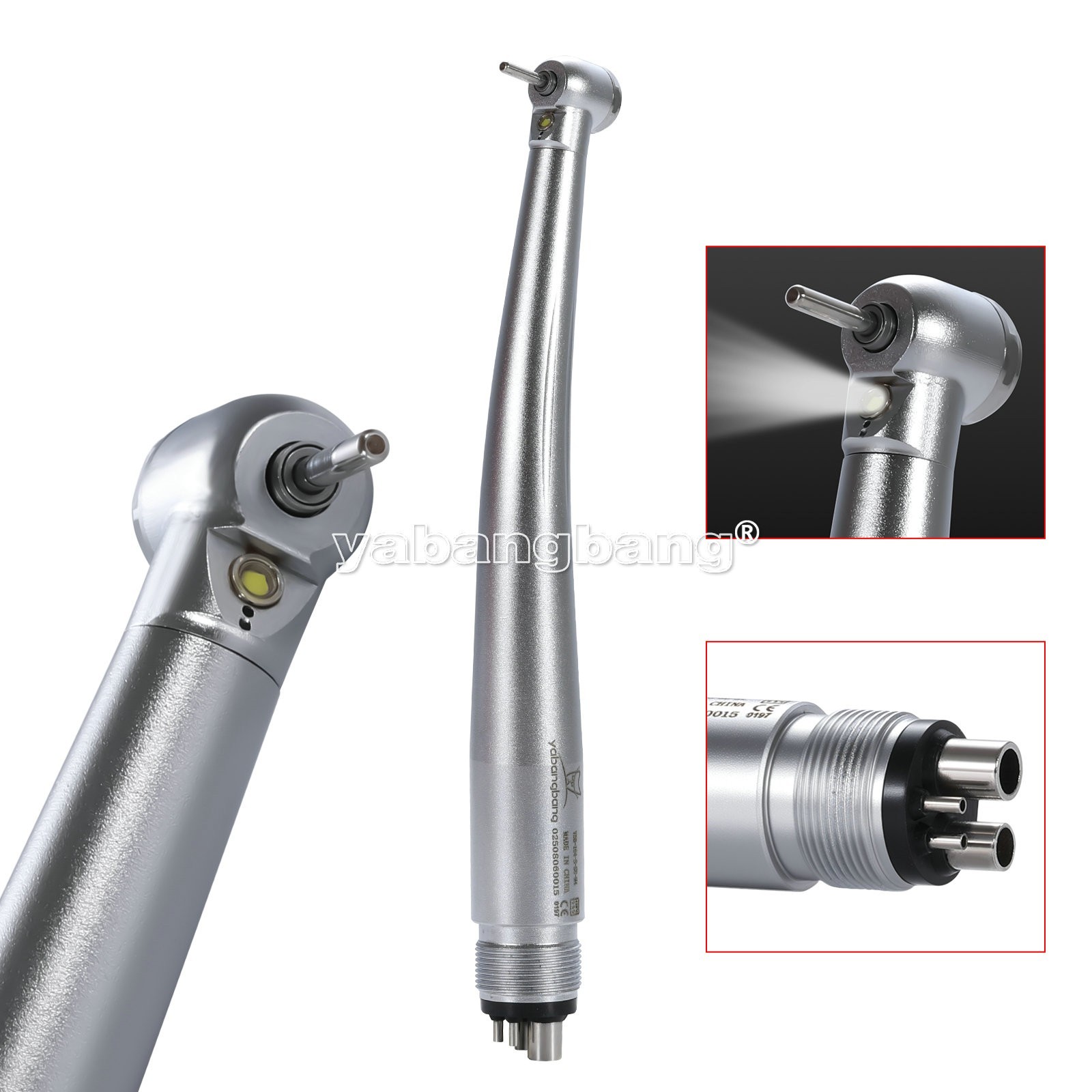 Dental High Speed Handpiece Mini LED Fiber Optic Small Head Air Turbine 4H USA