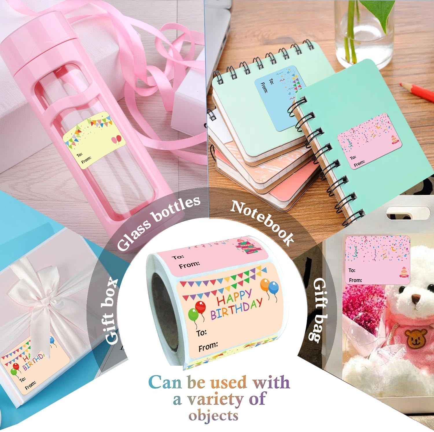 Happy Birthday Gift Tags Name Stickers 1.5 x 2 2×1.5 Inch, Rectangle
