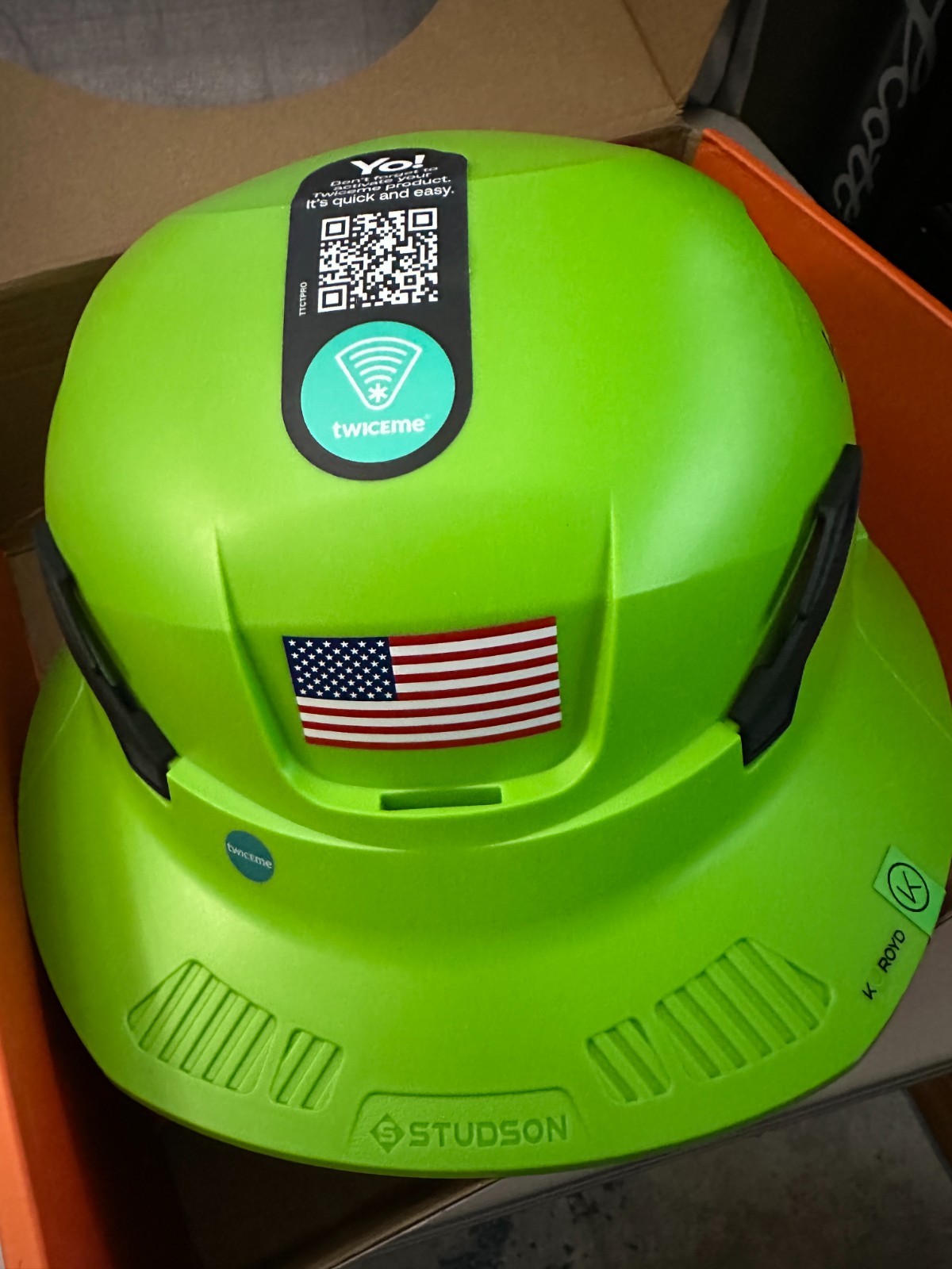 BRANDED Studson SHK-1 Vented Full Brim Class C Type II – Green Safety Helmet