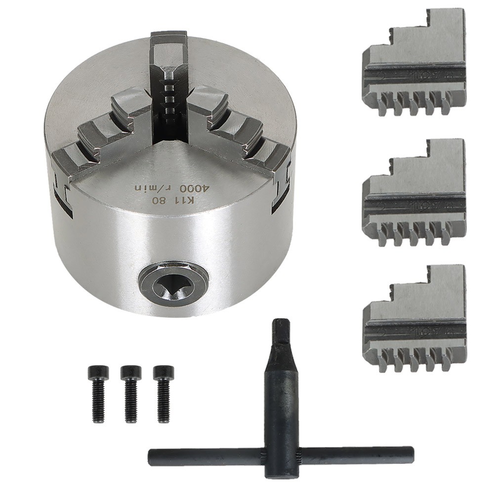 3 Jaw Lathe Chuck Manual Chuck 3″ K11-80 80mm Self-centering Lathe Drilling Part